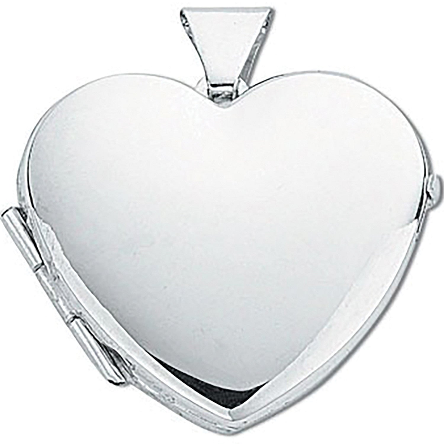 Silver Medium Heart Shaped Locket - Silver