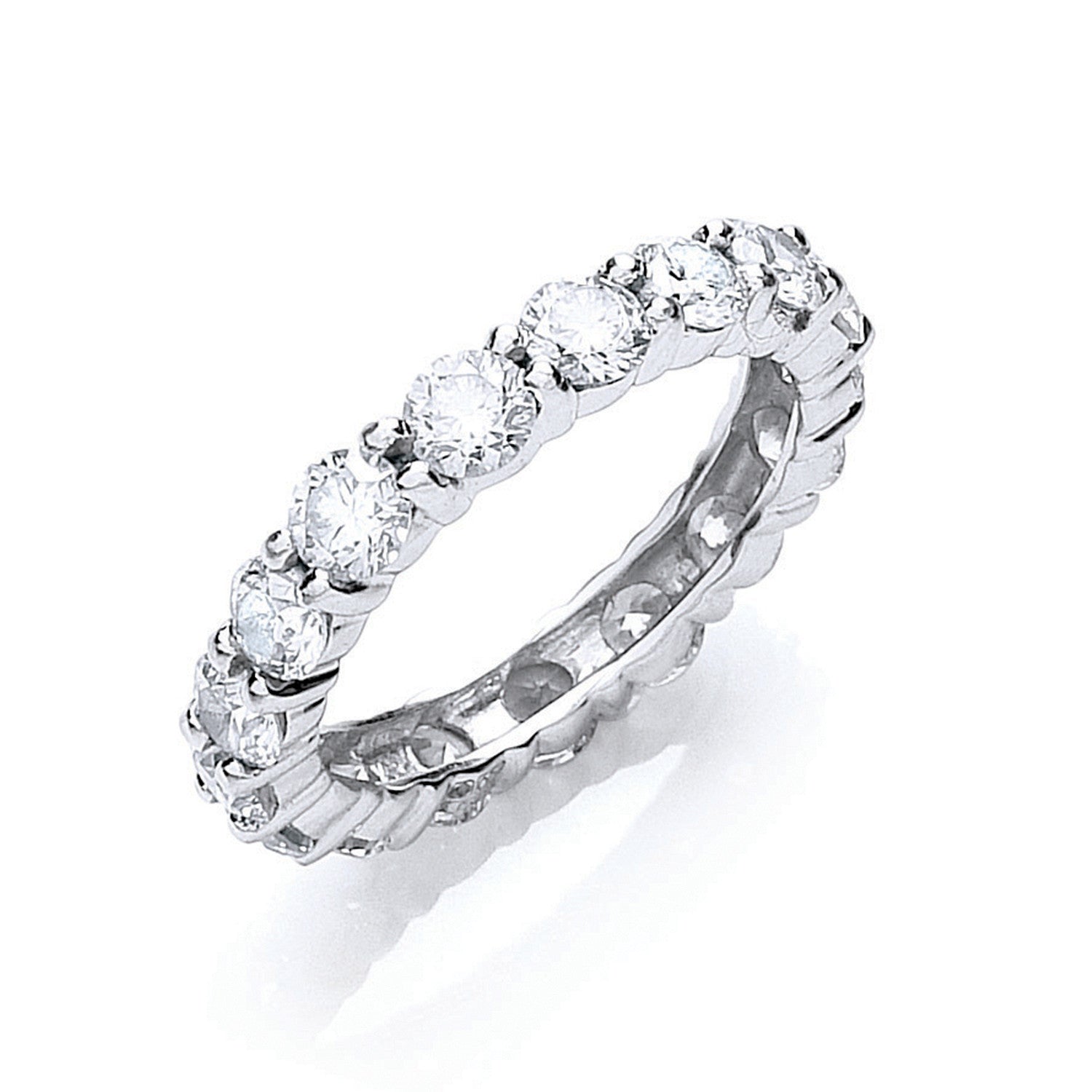 18ct White Gold 3.00ct Full Diamond Eternity Ring - 18ct Gold
