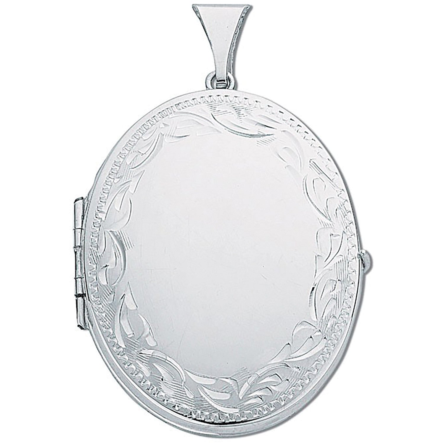 Grand médaillon ovale gravé en argent - Argent