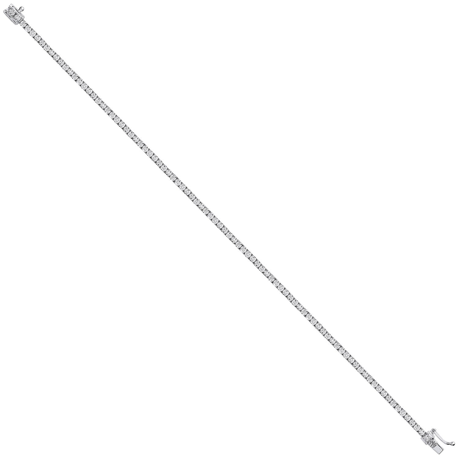 9ct White Gold 0.25ct Diamond Tennis Bracelet - 9ct Gold