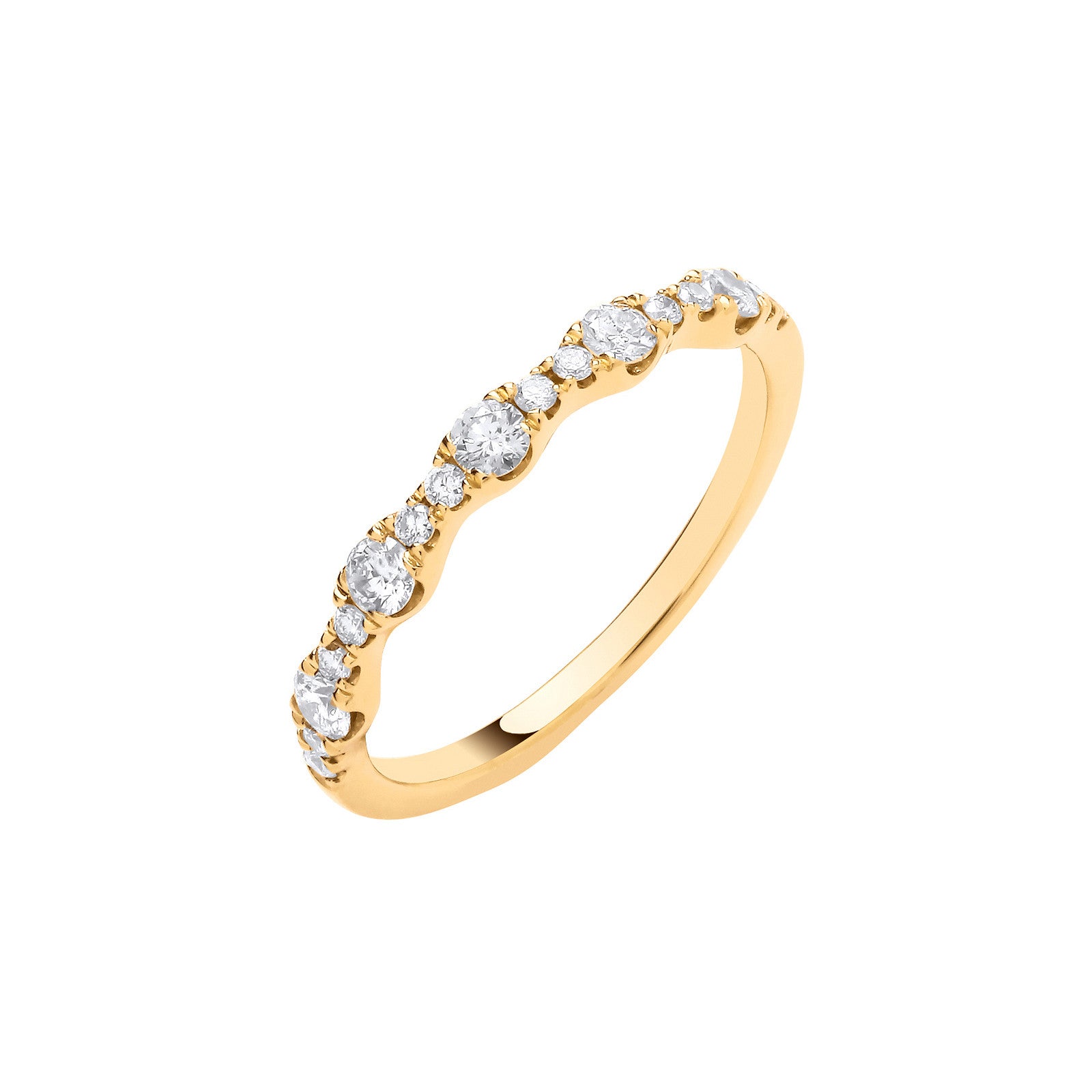 18CT Yellow Gold Half ET Ladies Ring 0.40ctw - 18ct Gold