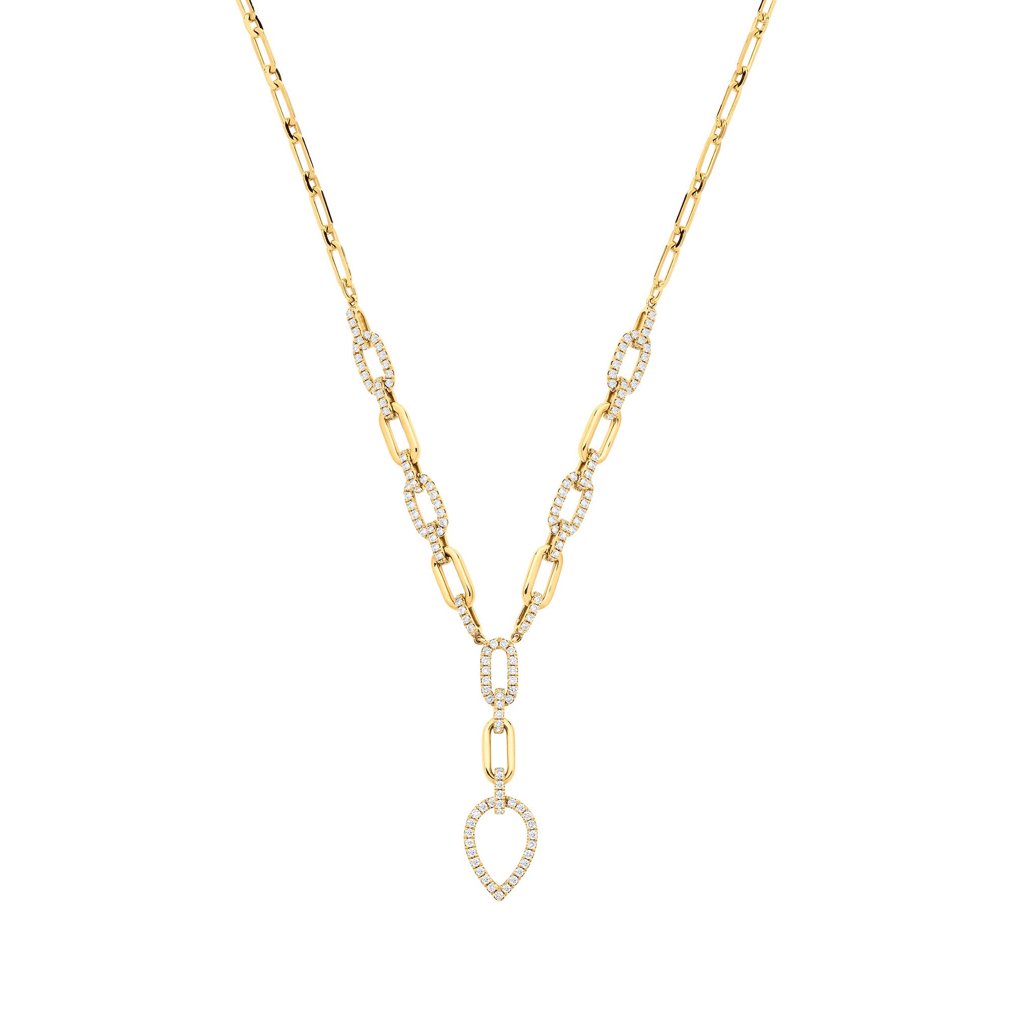 18ct Yellow Gold Pear Shaped Drop Necklace 1.30ctw - 18ct Gold