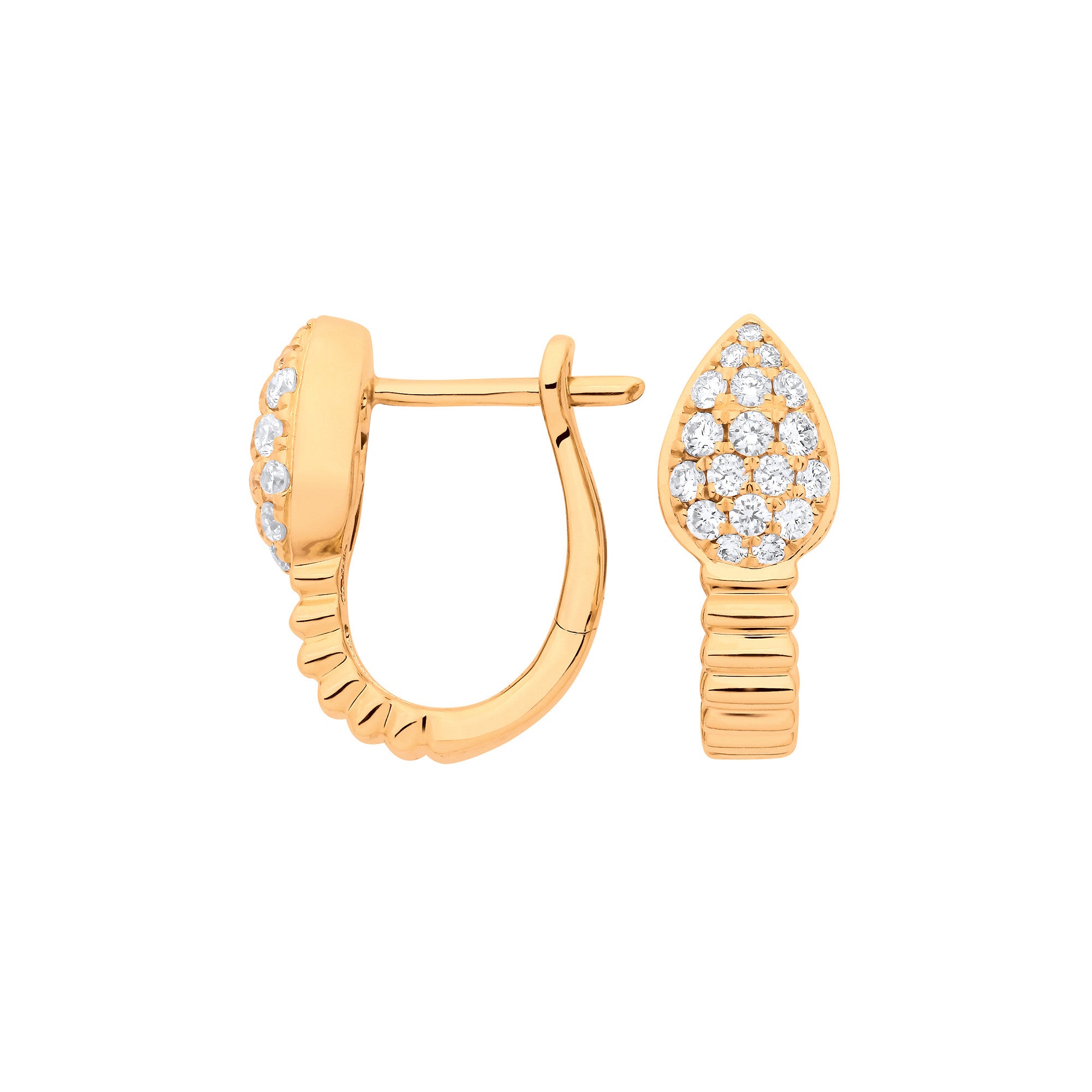 9ct Yellow Gold Serpent Fancy Earrings 0.50ctw - 9ct Gold