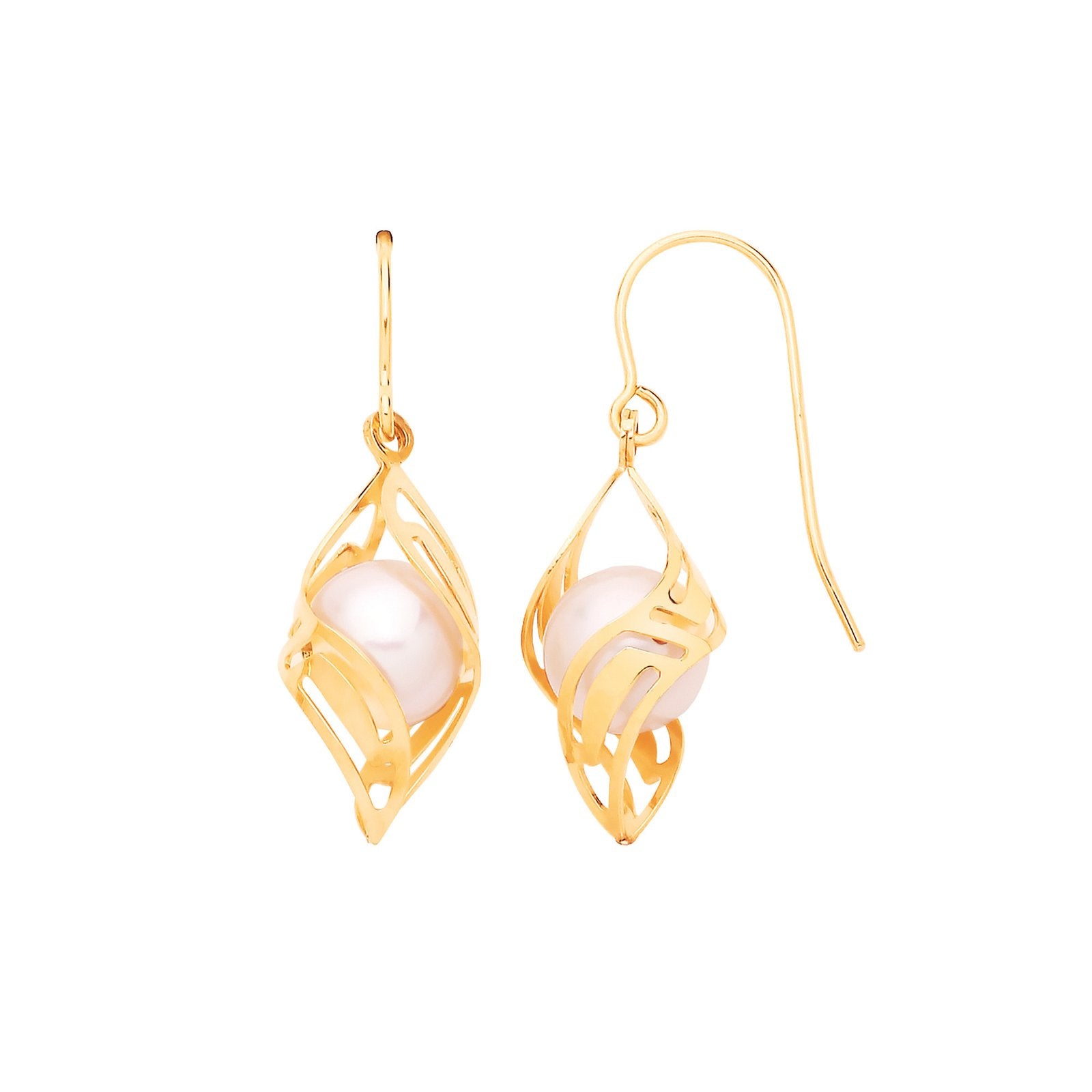 Y/G Pearl Fancy Drop Earrings