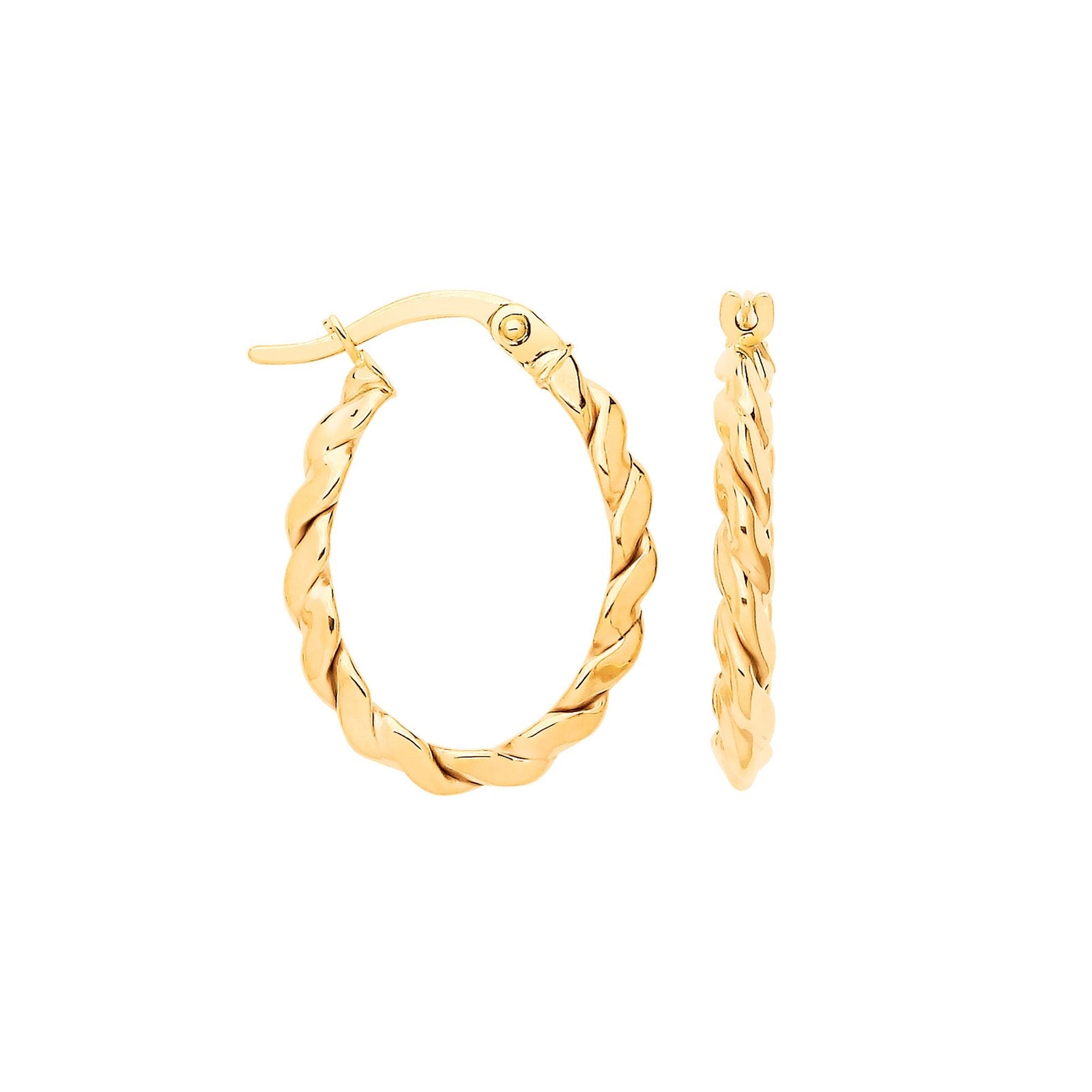 Y/G Twisted Oval Hoop Earrings