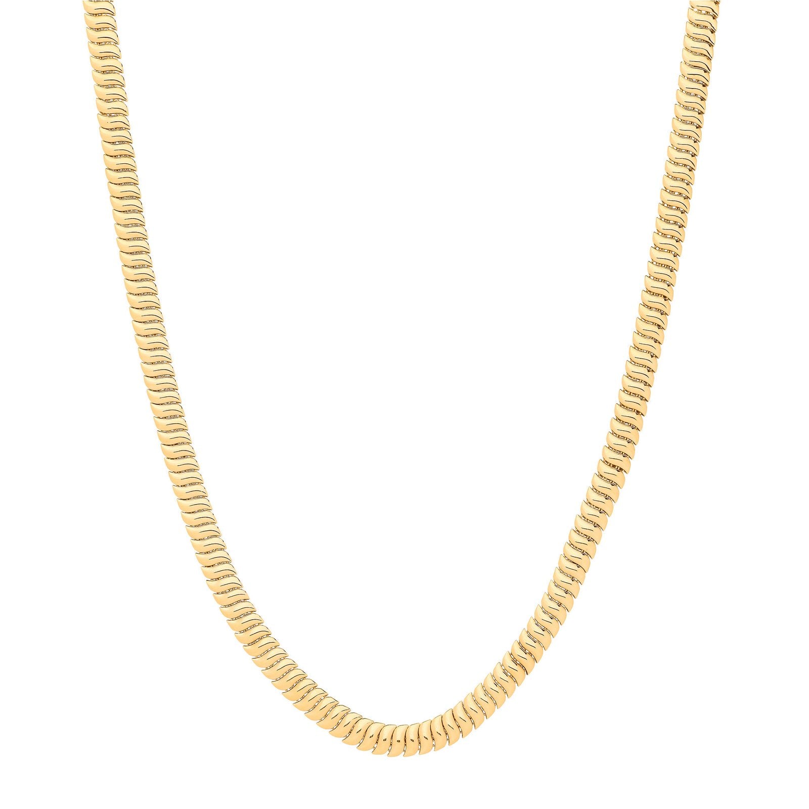 Y/G Ribbed 7mm Omega Snake Necklace/Bracelet