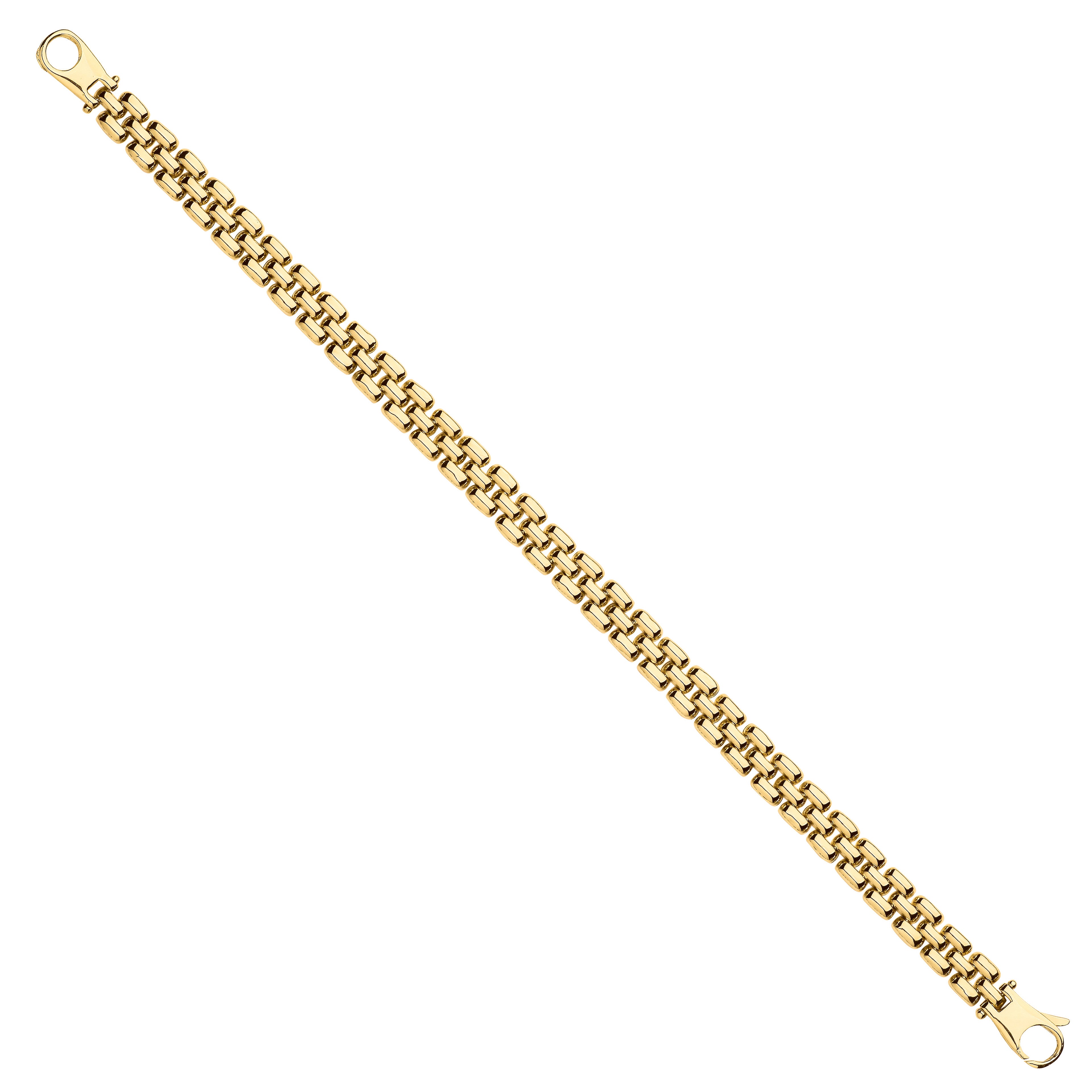 Yellow Gold 6.4mm Panther Link Ladies Bracelet - 9ct Gold
