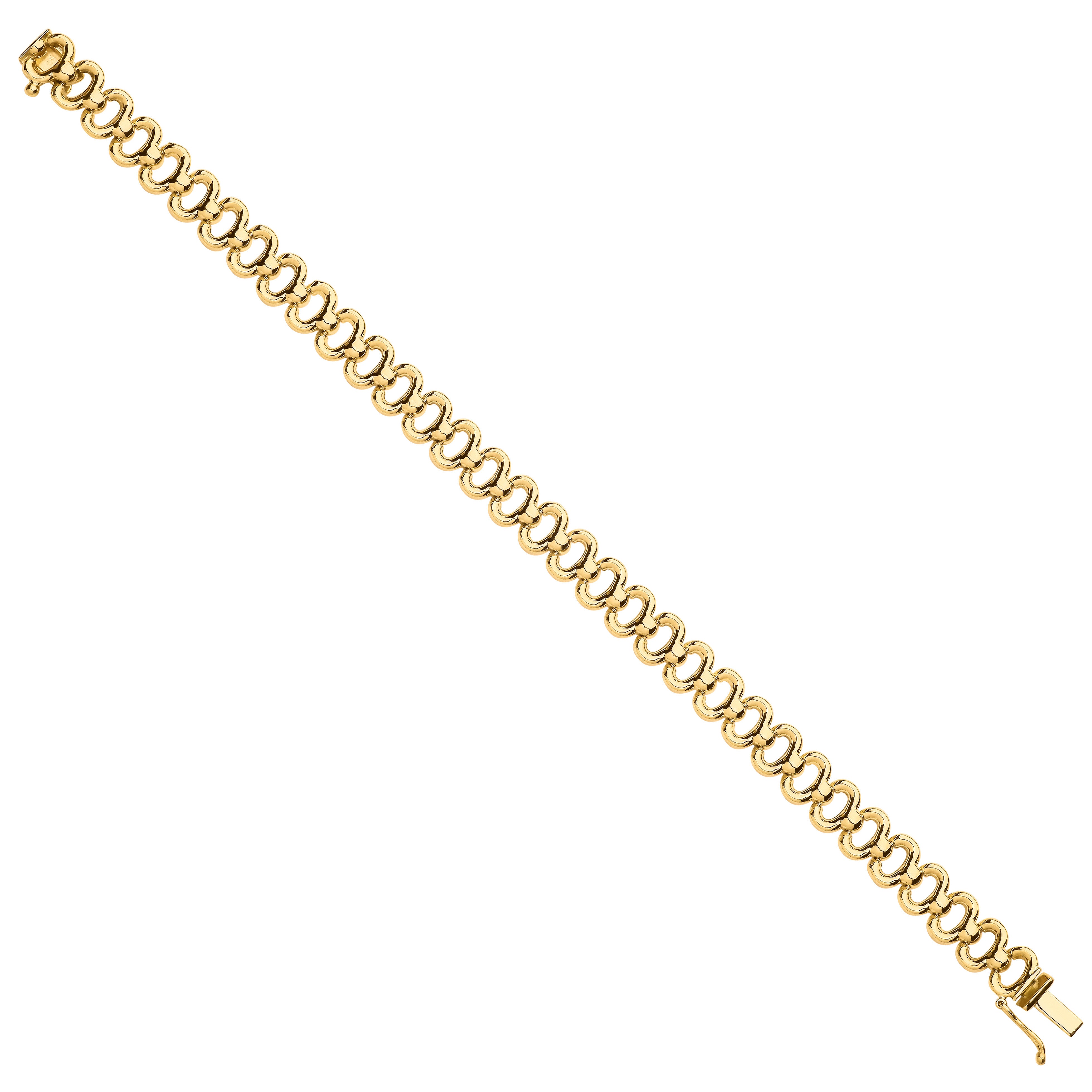 Yellow Gold 8.0mm Fancy Link Ladies Bracelet - 9ct Gold