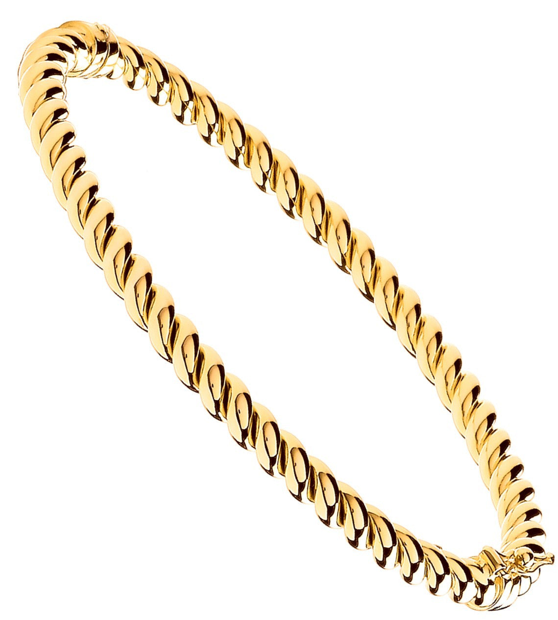 Yellow Gold Hollow Twist 4.5mm Bangle - 9ct Gold