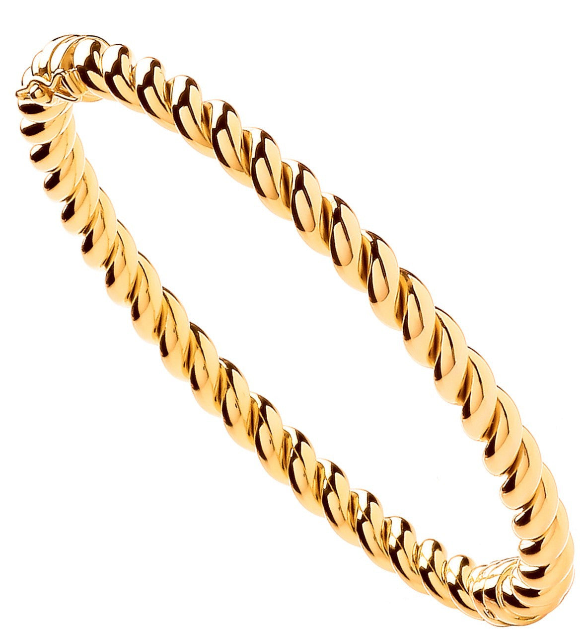 Yellow Gold Hollow Twist 5.5mm Bangle - 9ct Gold