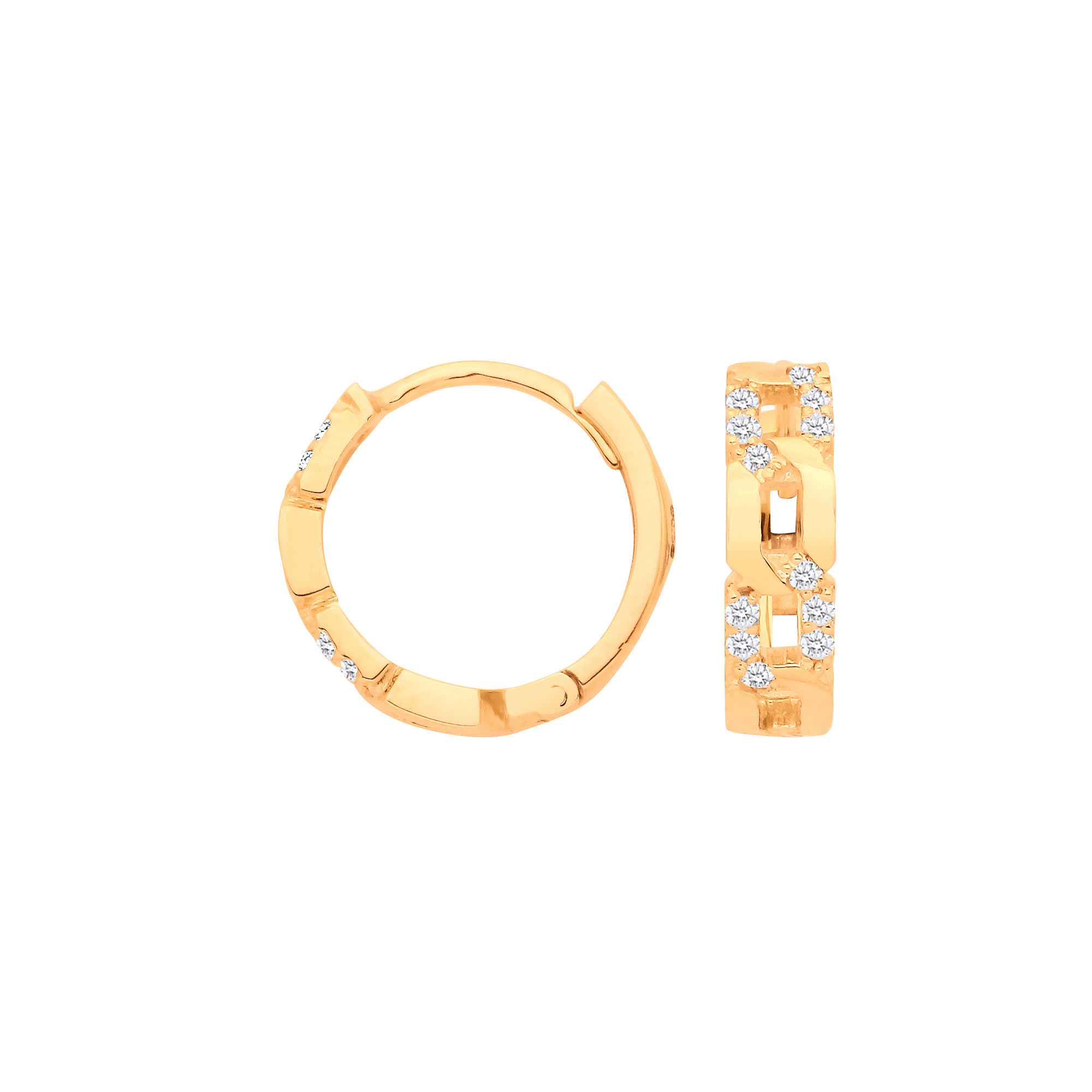 9ct Yellow Gold 0.12ctw Diamond Huggie Earrings - 9ct Gold
