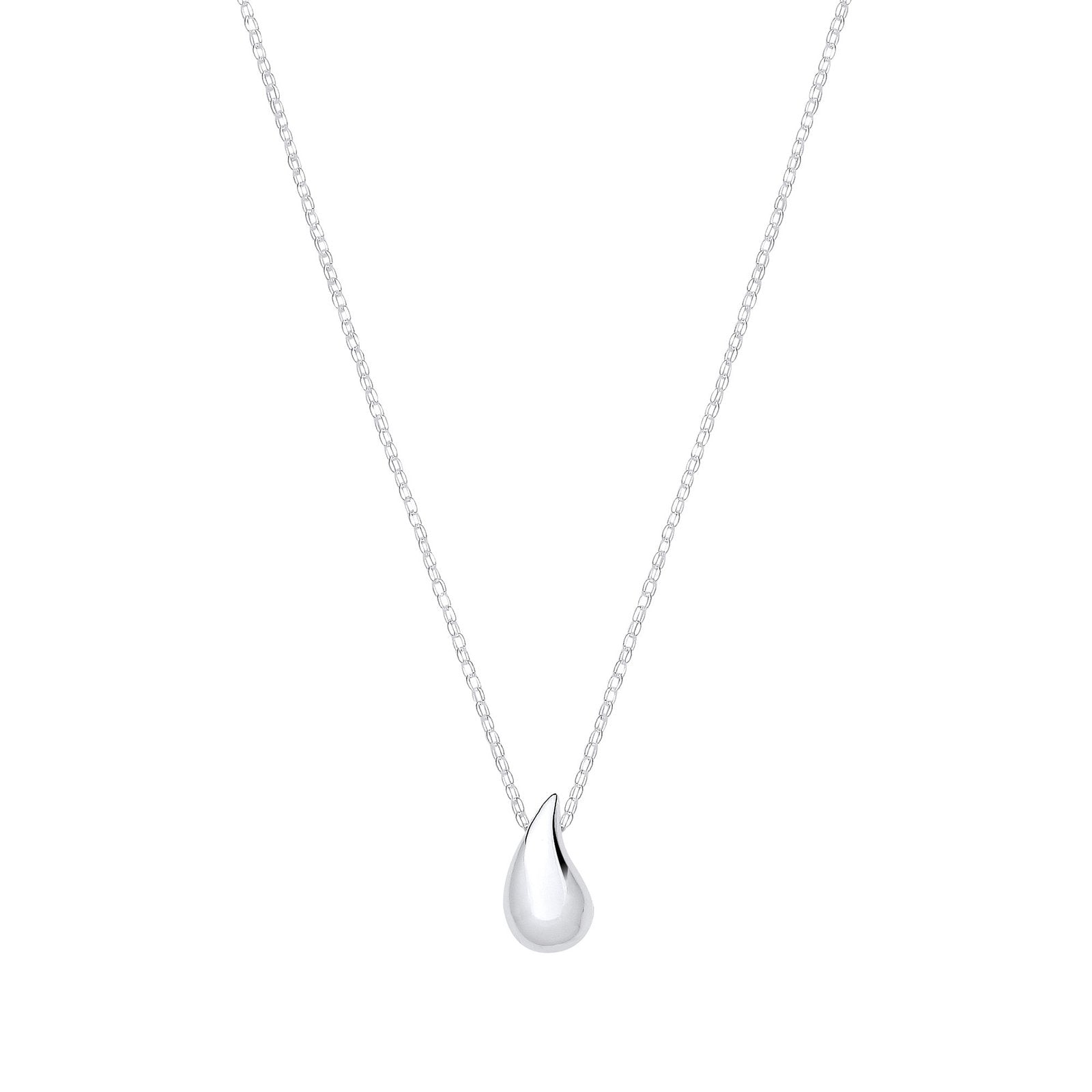 Silver Teardrop 16 + 2" Necklace