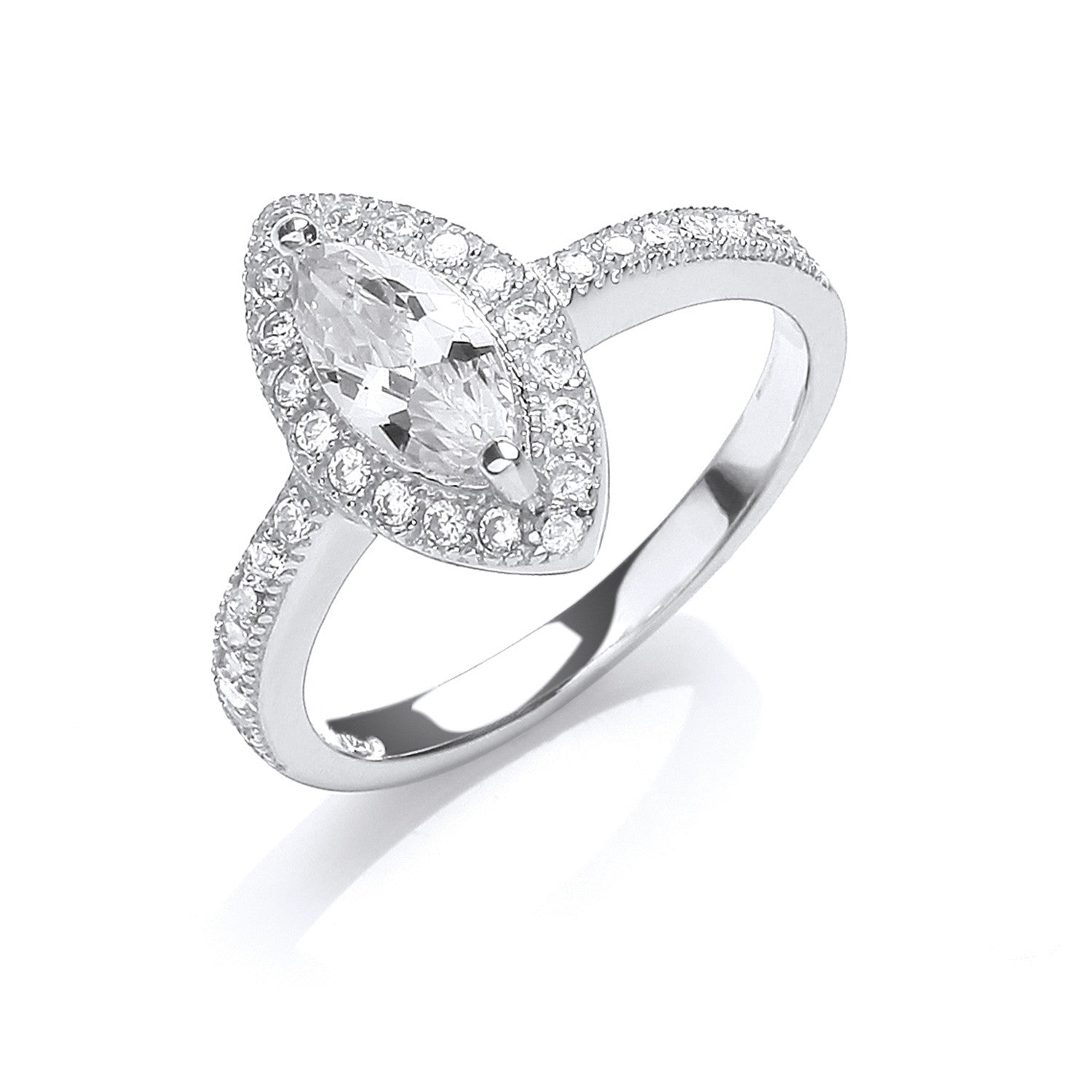 Silver Set Cubic Zirconia Ring - Silver