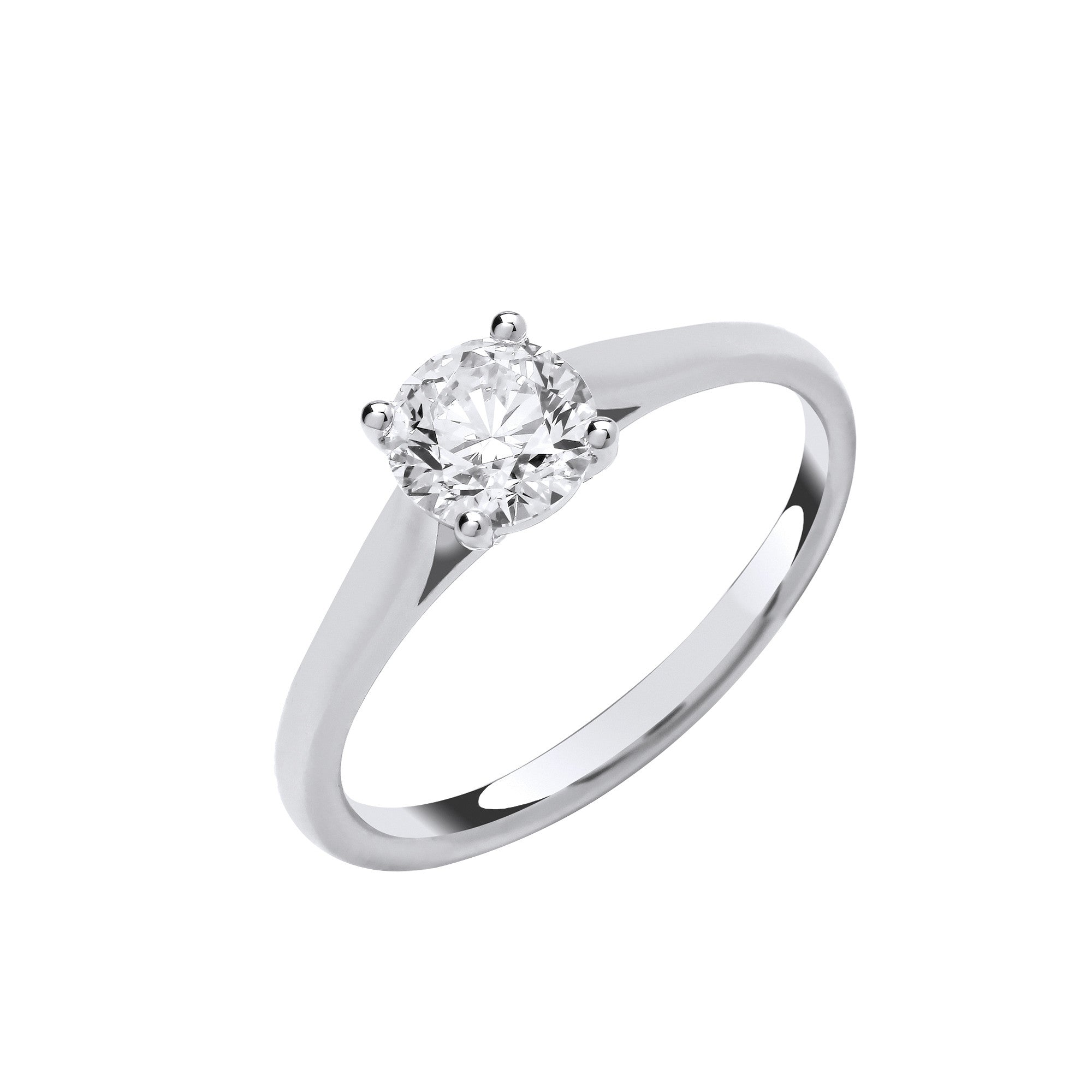 18ct White Gold 1.00ctw Solitaire LAB GROWN Diamond Ring IGI Certified - 18ct Gold