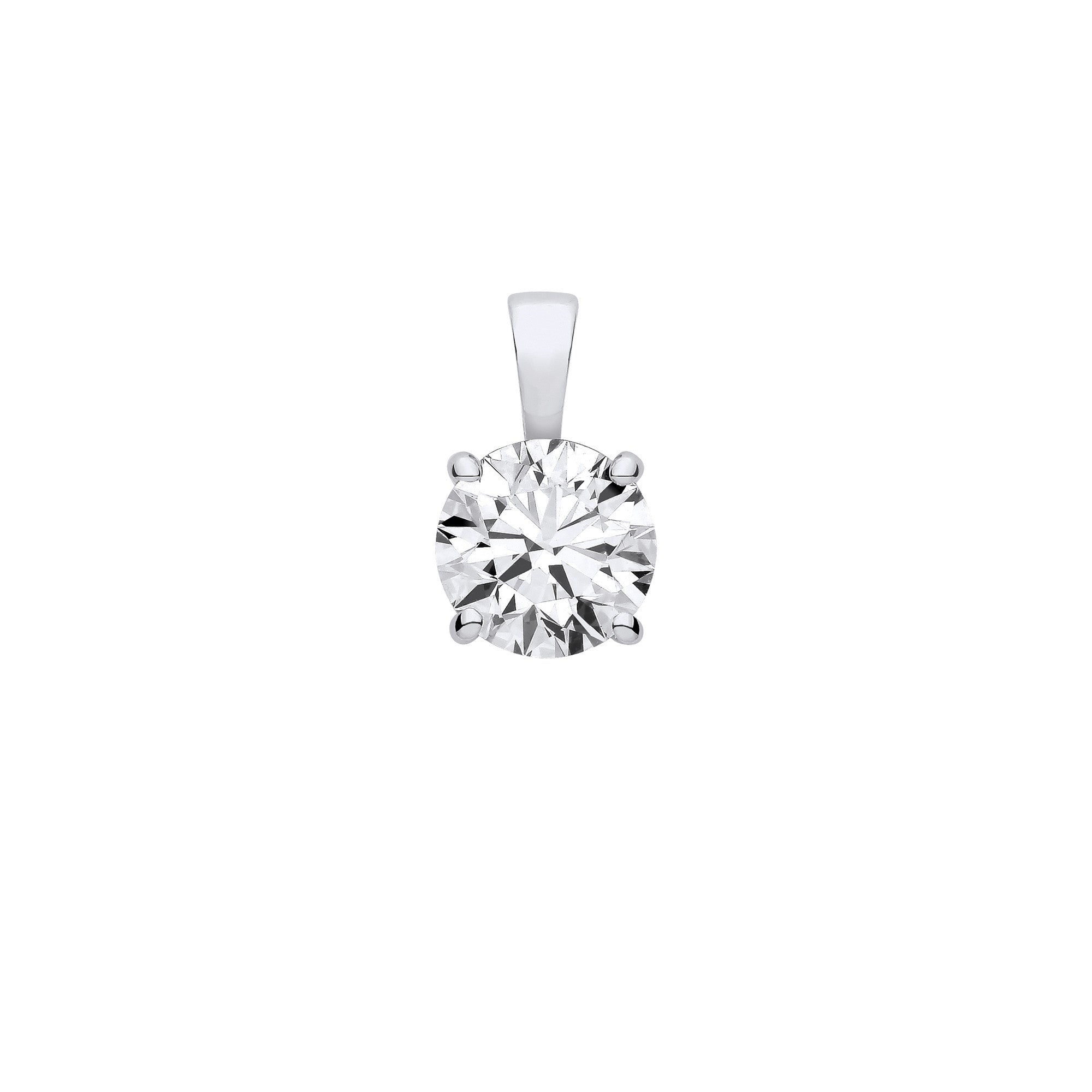 18ct White Gold 1.00ctw LAB GROWN Diamond Pendant IGI Certified - 18ct Gold