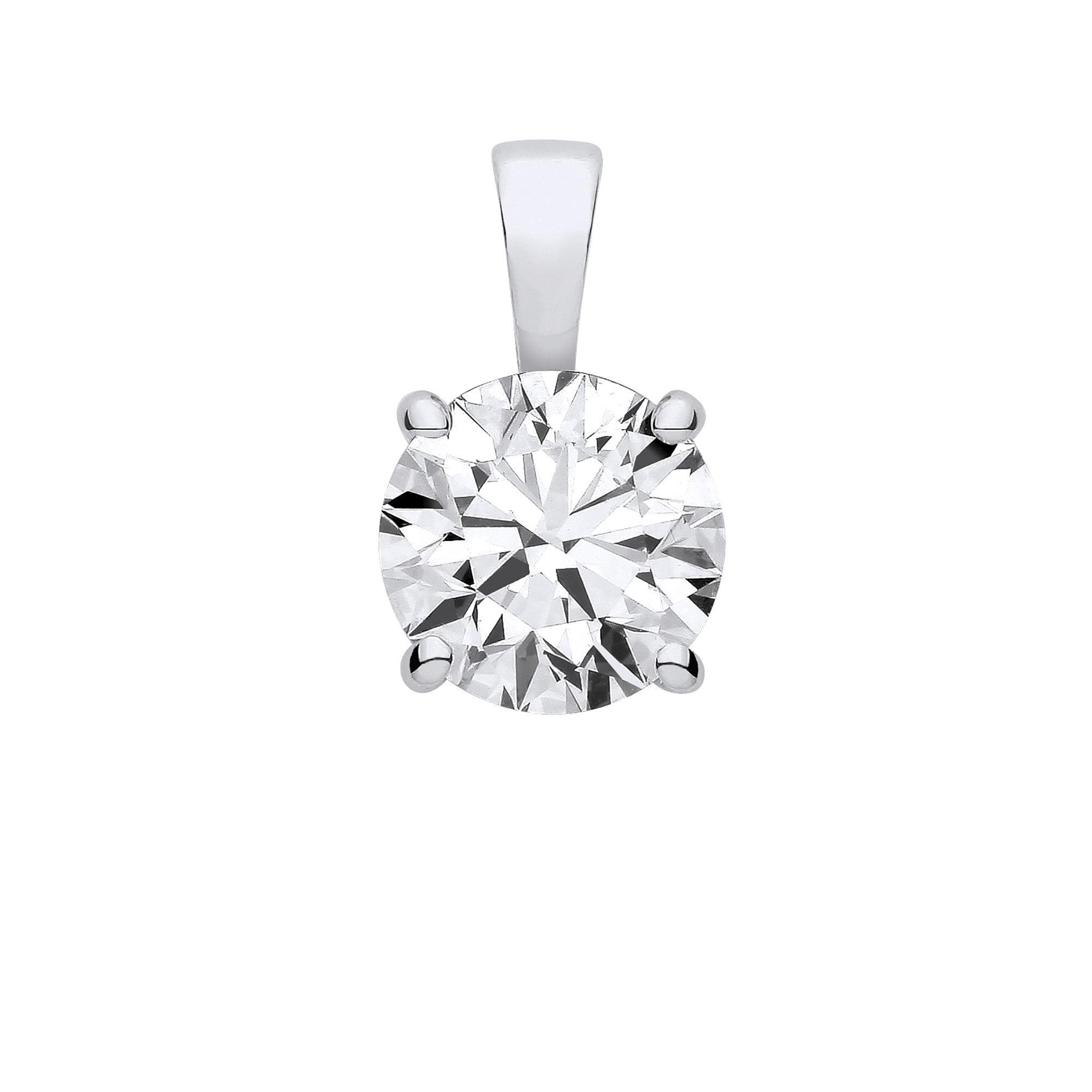 18ct White Gold 3.00ctw LAB GROWN Diamond Pendant IGI Certified - 18ct Gold