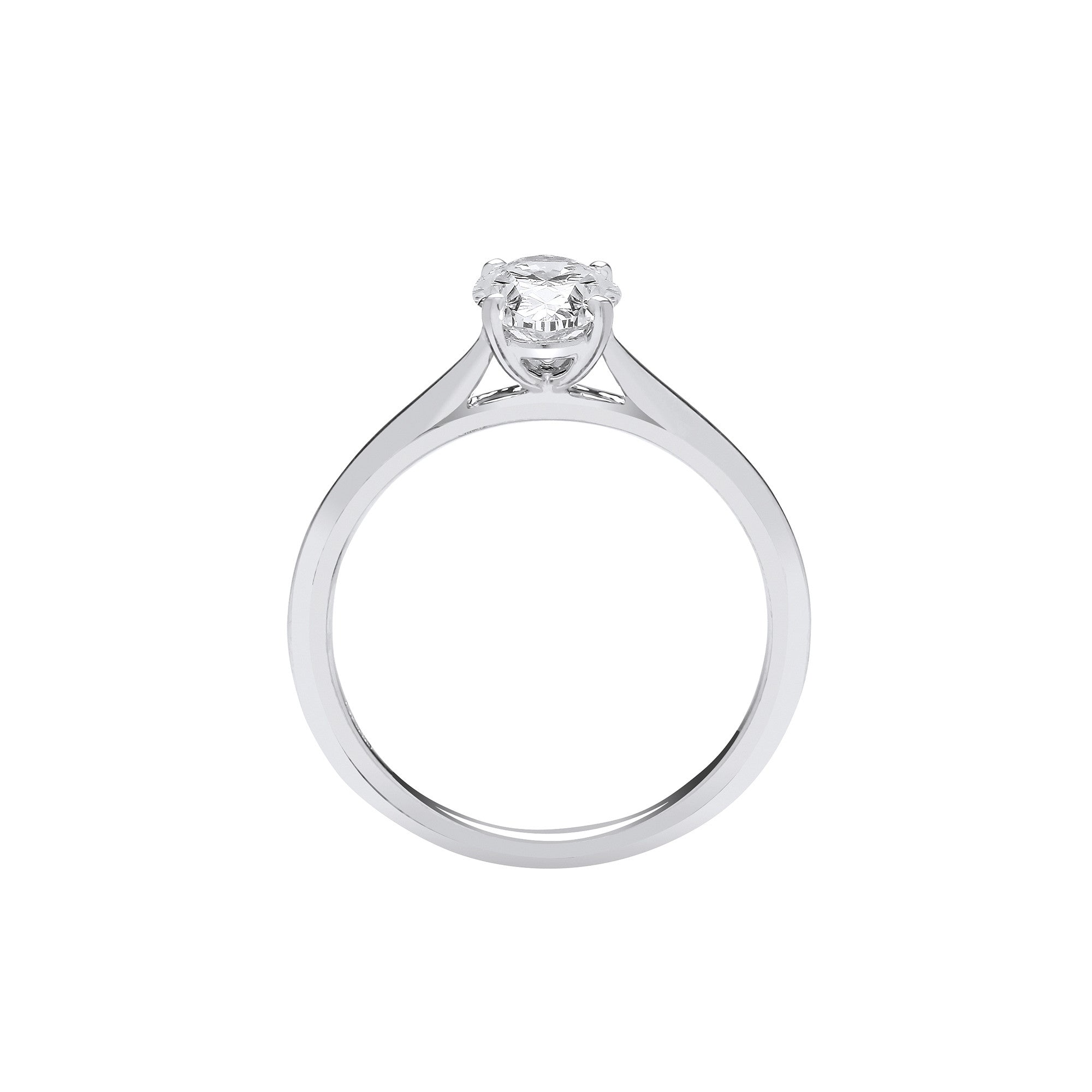 18ct White Gold 1.00ctw Oval Cut LAB GROWN Diamond Ring IGI Certified - 18ct Gold