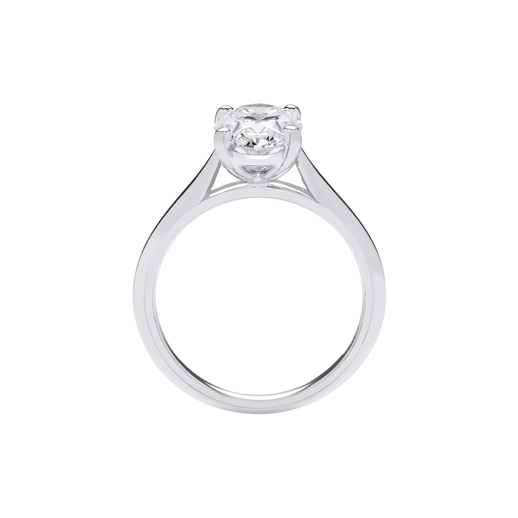 18ct White Gold 2.00ctw Oval Cut LAB GROWN Diamond Ring IGI Certified - 18ct Gold
