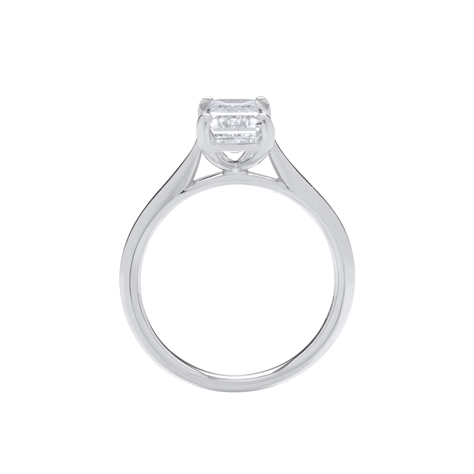 18ct White Gold 2.00ctw Emerald Cut LAB GROWN Diamond Ring IGI Certified