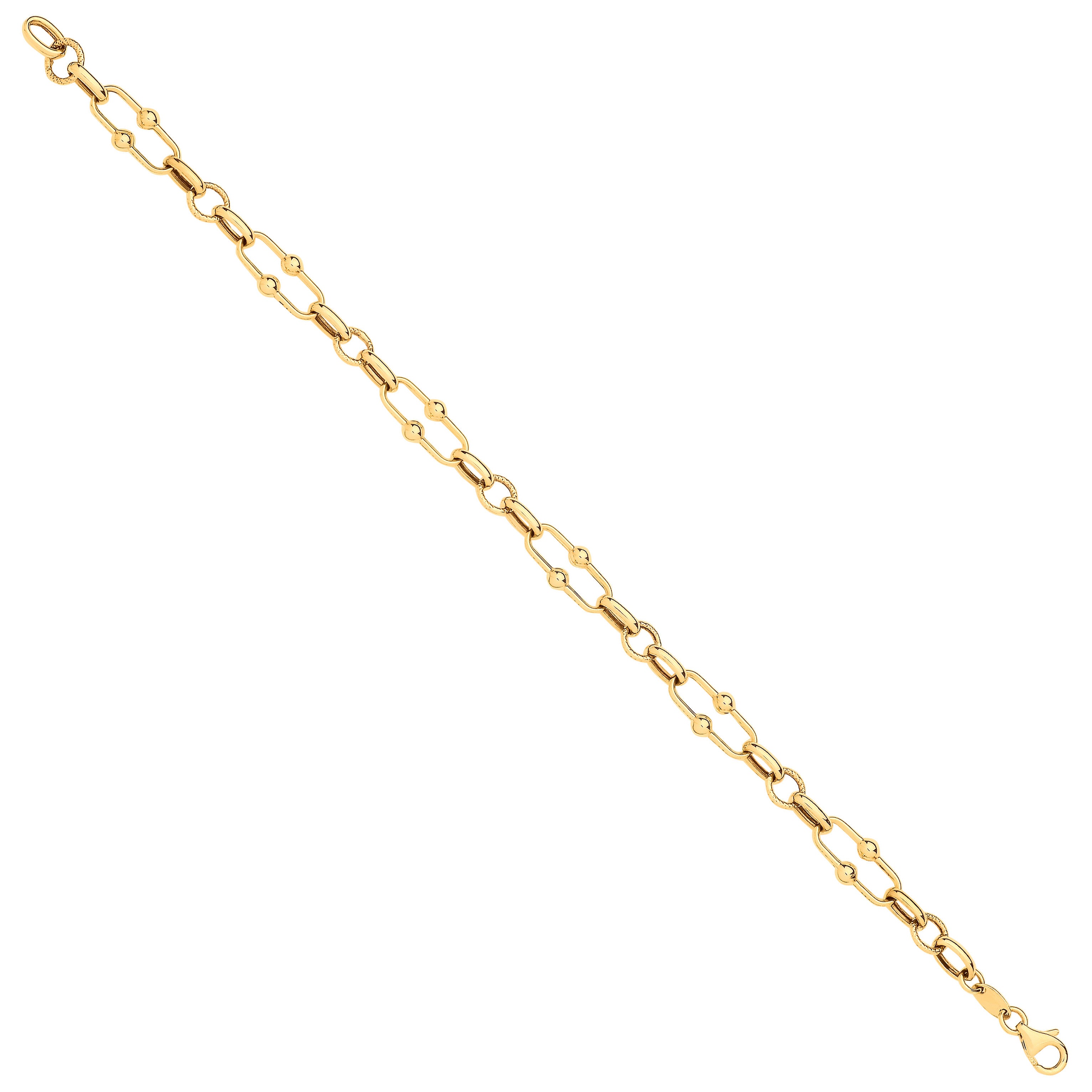 Yellow Gold Pivot Link Ladies Bracelet - 9ct Gold