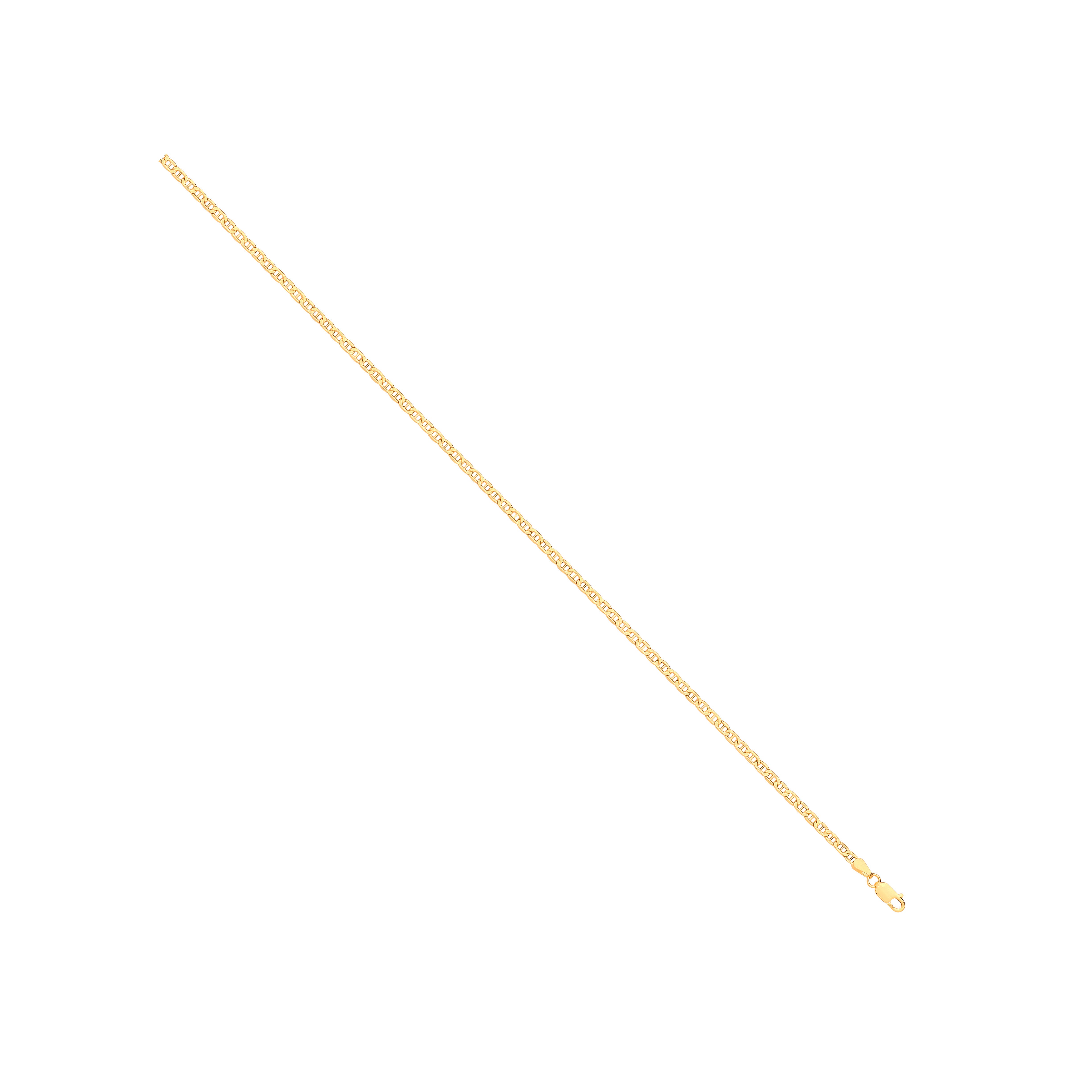 14ct Yellow Gold Hollow Flat Anchor 2.4mm Chain - 14ct Gold