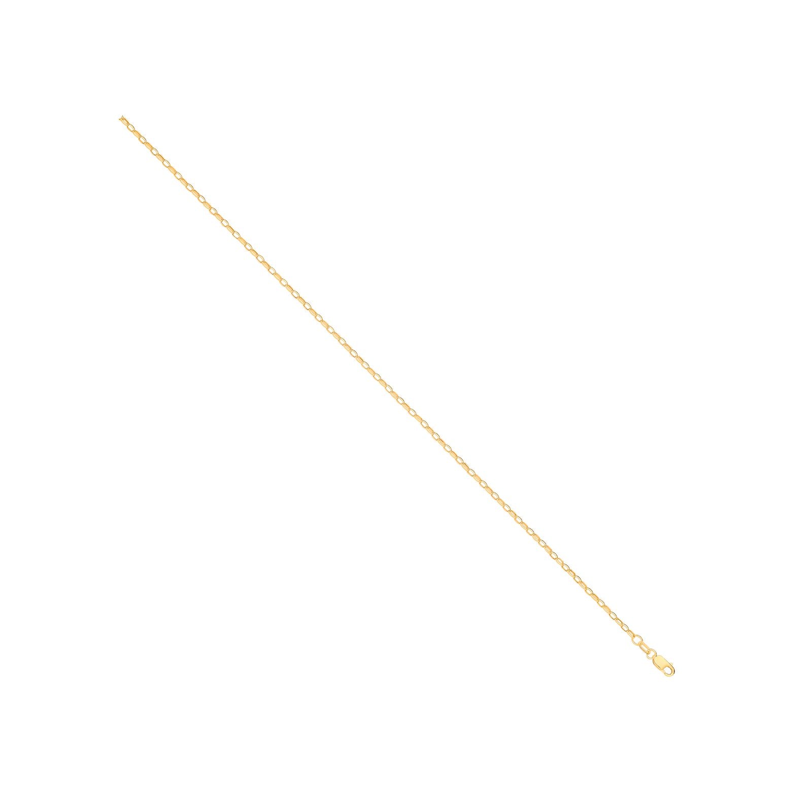 14ct Y/G Hollow Oval Faceted Belcher 2.2mm Chain