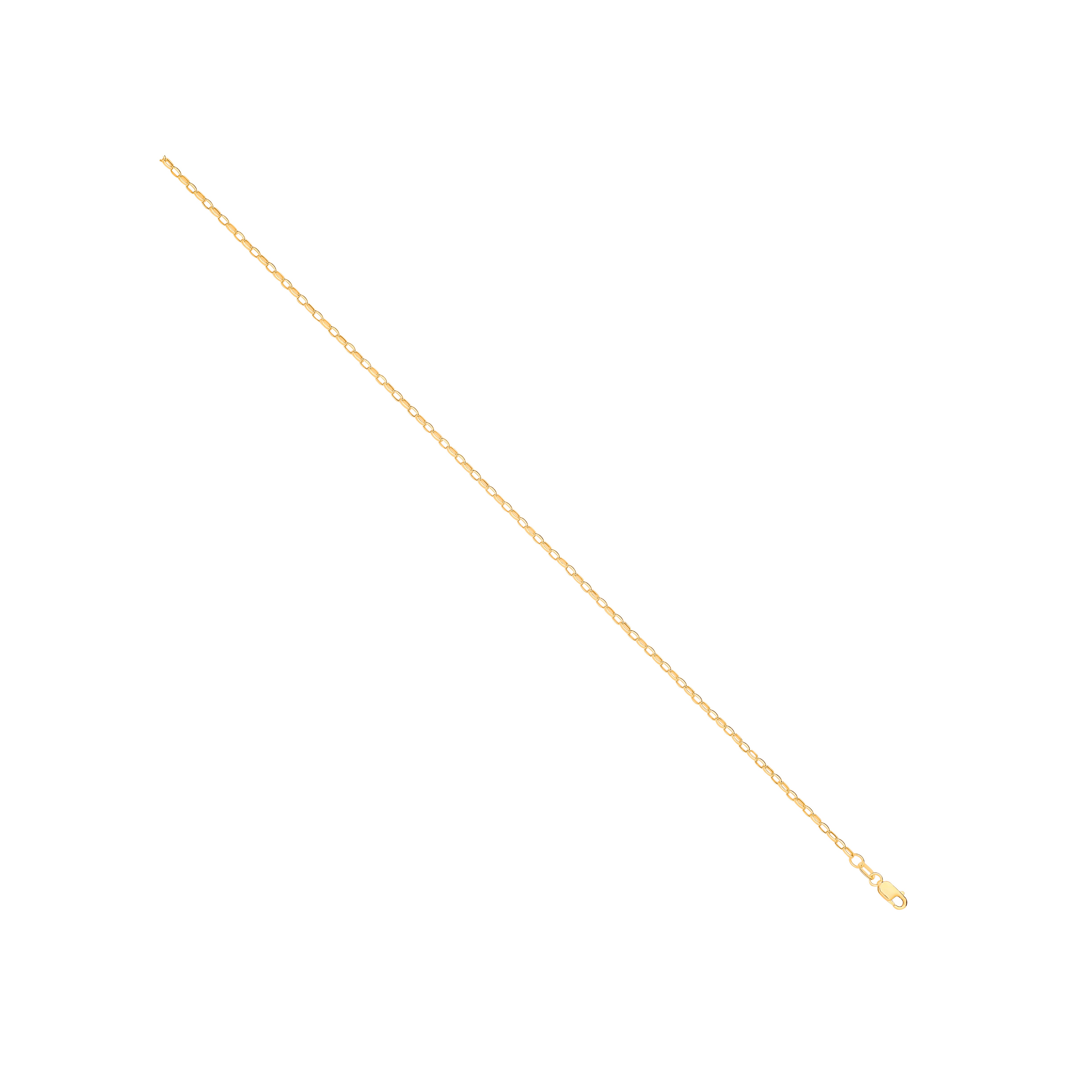 14ct Yellow Gold Hollow Oval Faceted Belcher 2.2mm Chain - 14ct Gold