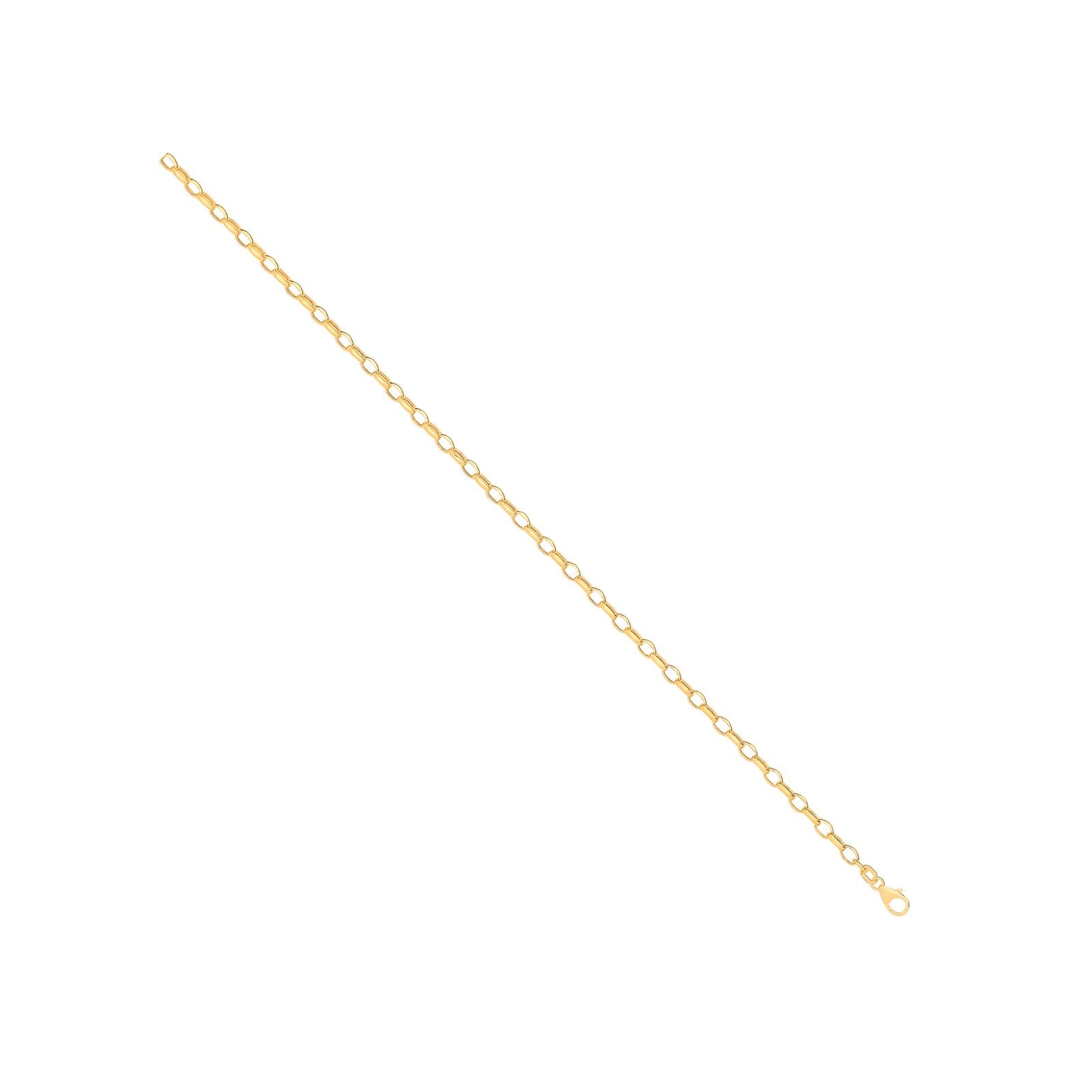 14ct Y/G Hollow Oval Faceted Belcher 3.5mm Chain