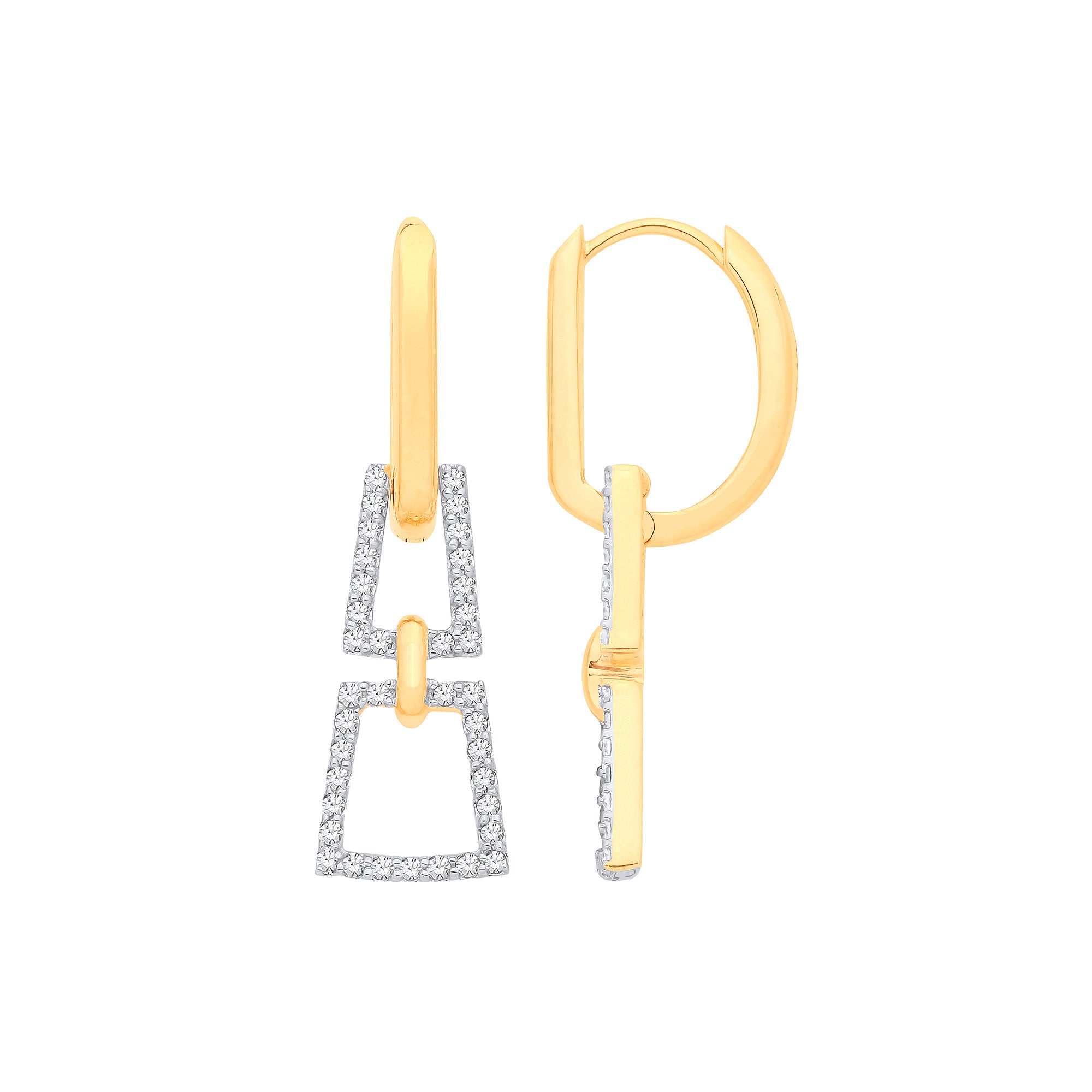 Boucles d'oreilles en or jaune 9 carats 0,33 carat - Or 9 carats