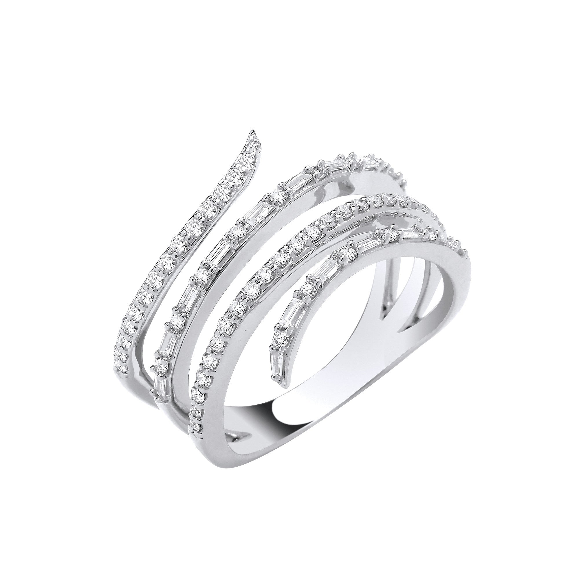 9ct White Gold 0.50ctw Snake Ring - 9ct Gold