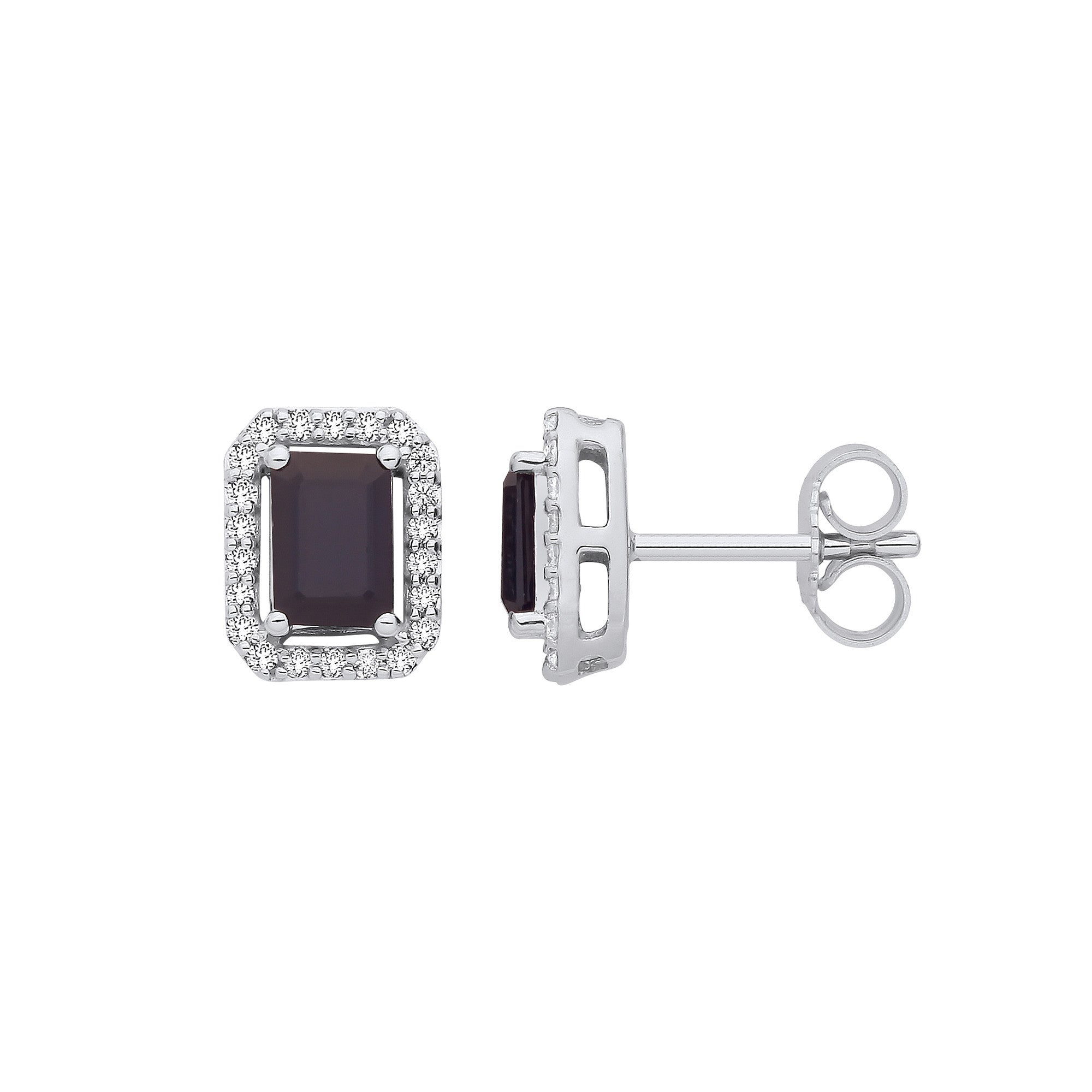 18ct White Gold 0.20ctw Diamonds & 1.30ctw Sapphire Earrings - 18ct Gold
