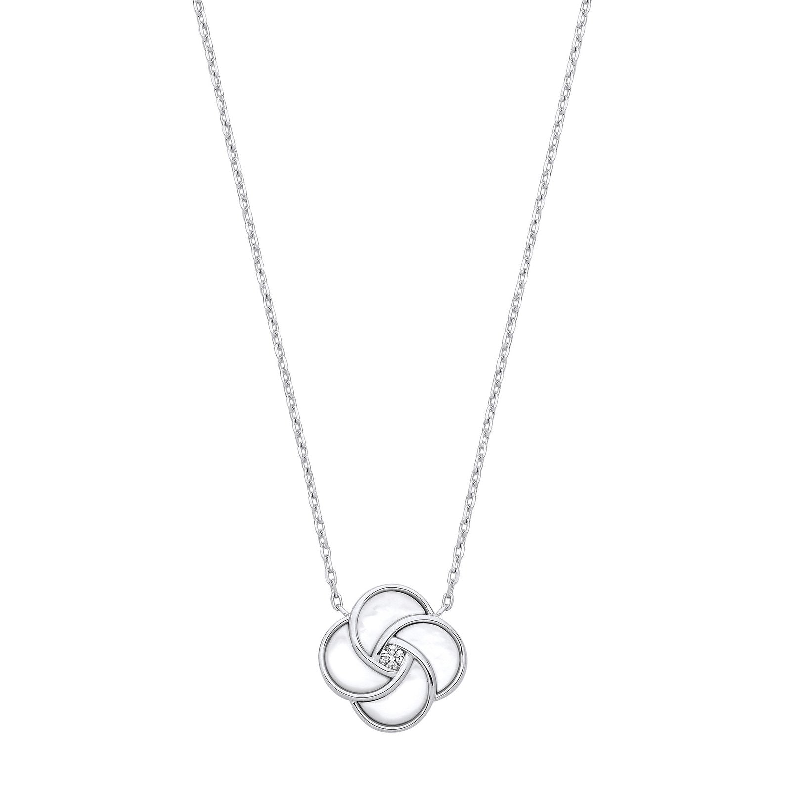 Silver White Shell Swirl Necklace