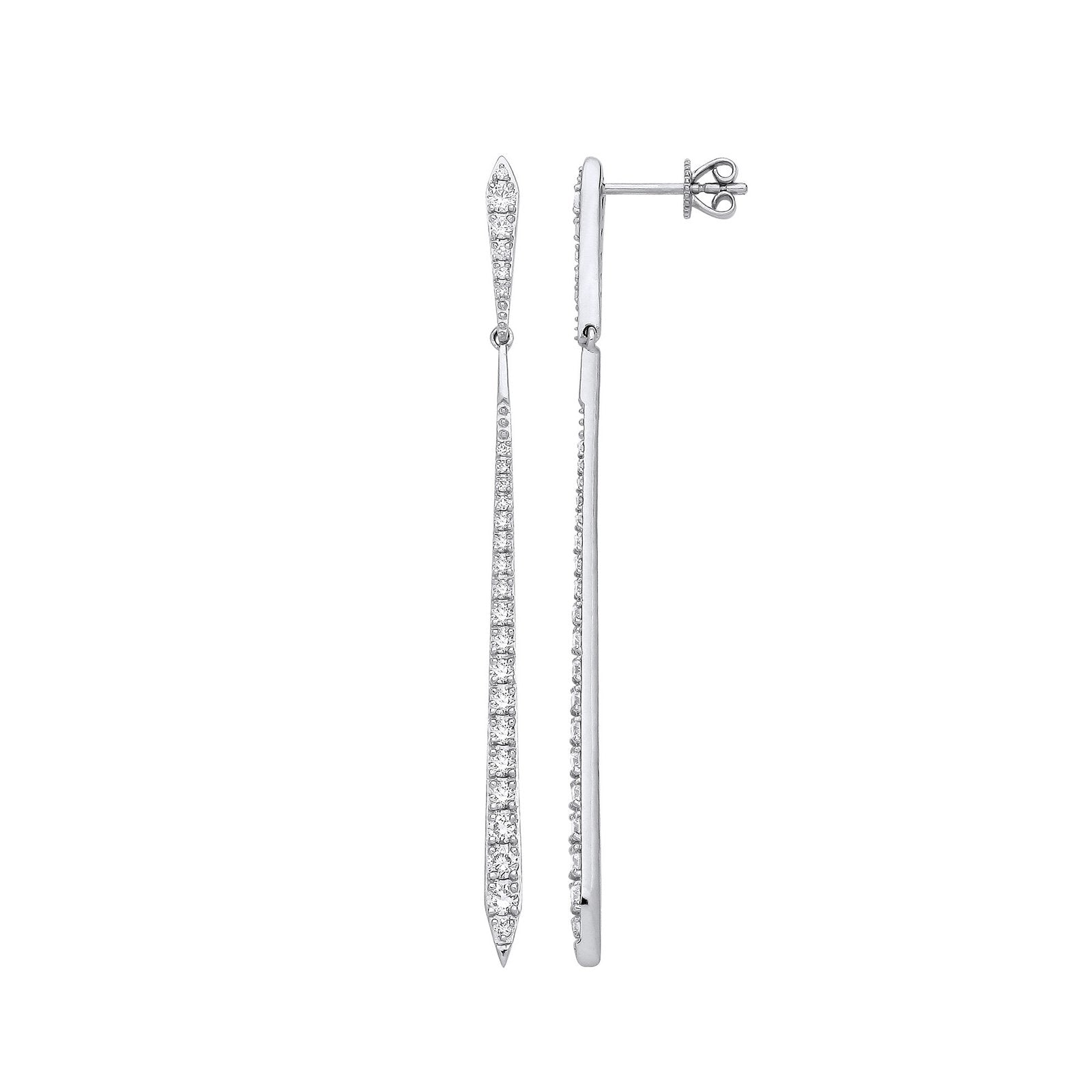 18ct White Gold 1.00ctw Drop Earrings