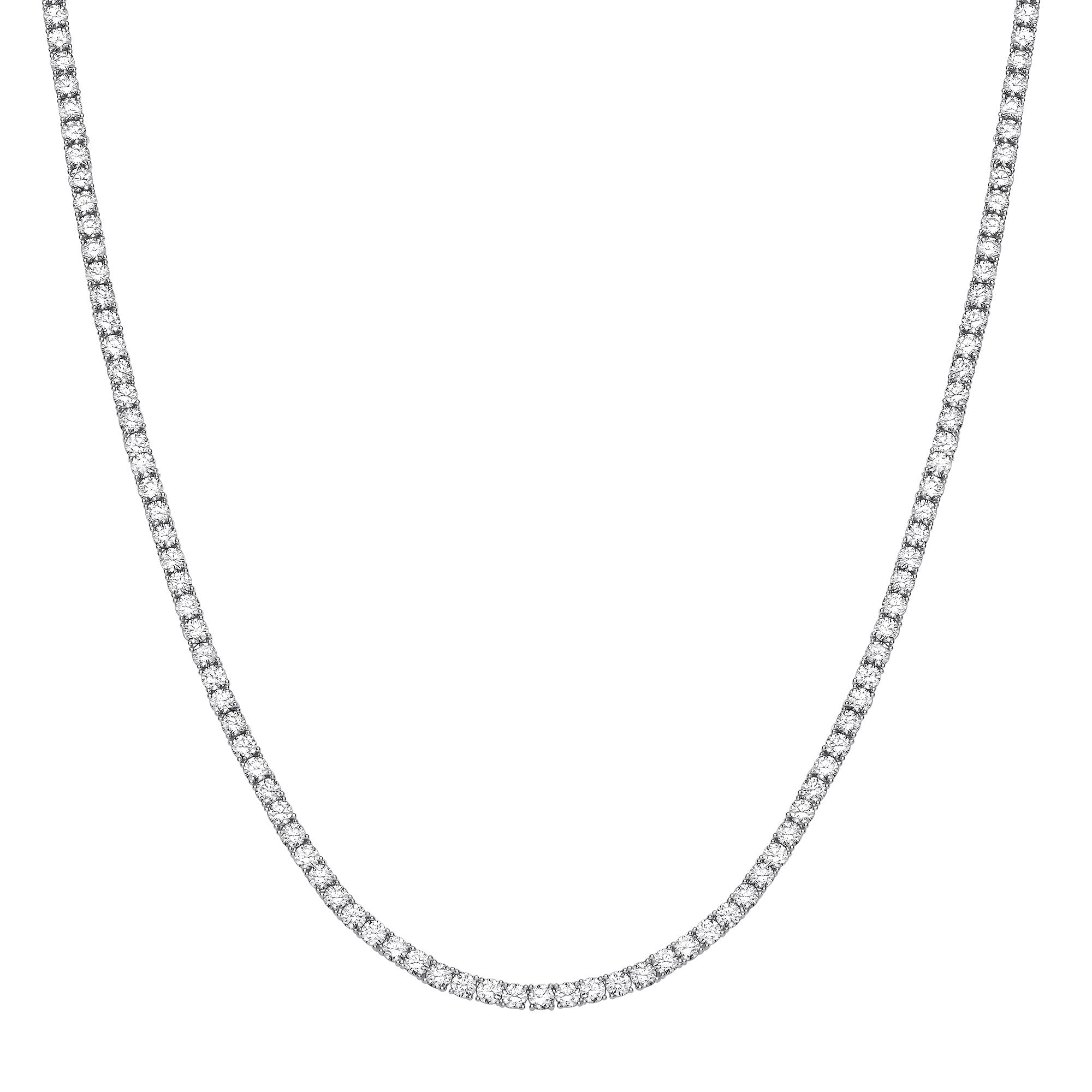 Silver 4mm Cubic Zirconias 18" Tennis Collarette - Silver