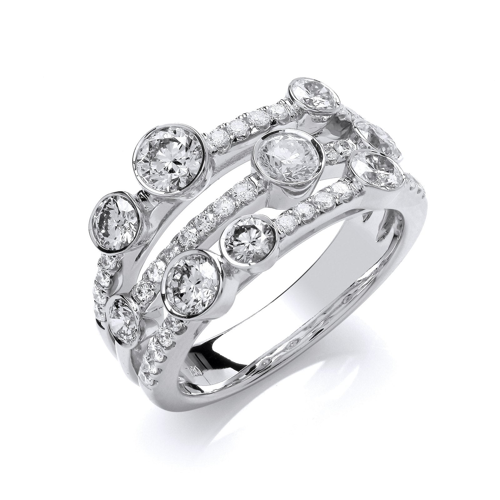 Platinum 1.70ct GH/SI Diamond Dress Ring