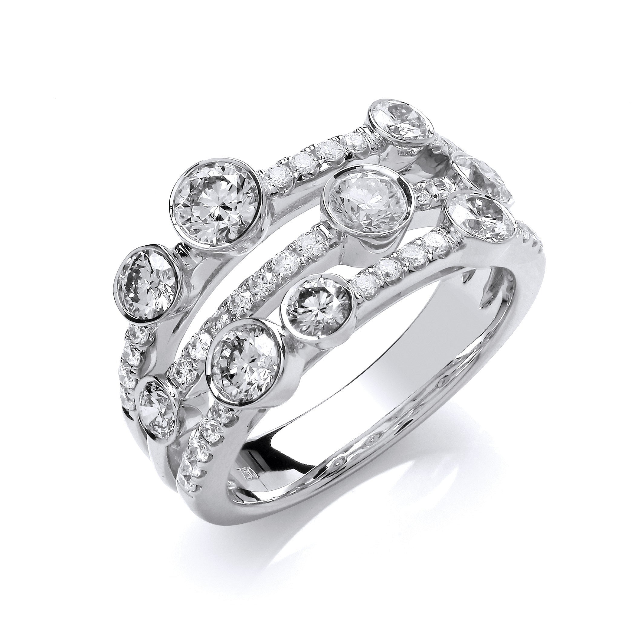 Platinum 1.70ct GH/SI Diamond Dress Ring - Platinum