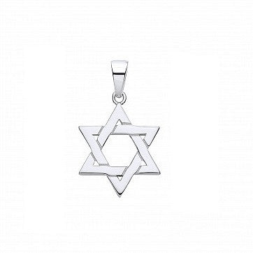 Silver Star of David Pendant - Silver