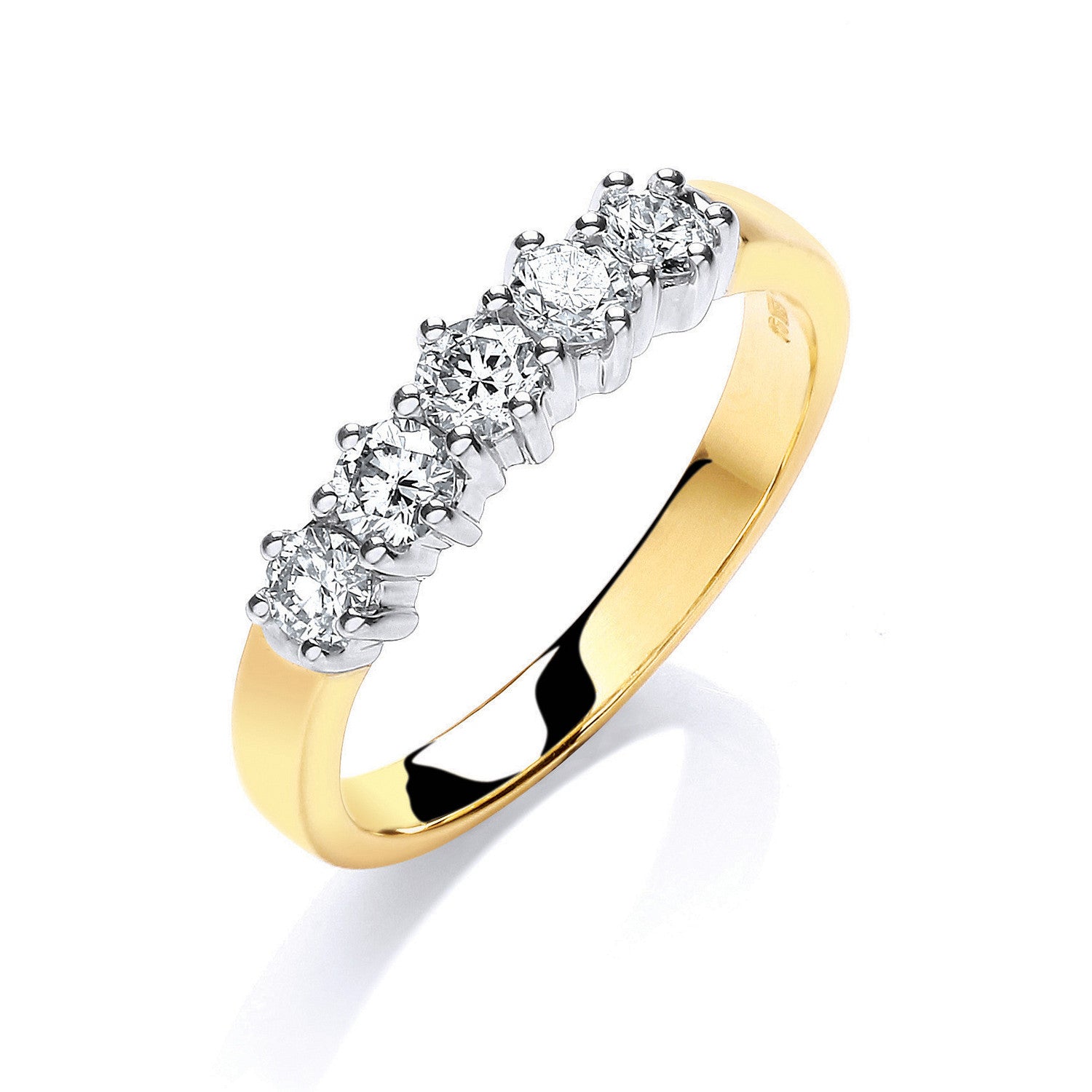 9ct Yellow Gold 0.50ct 5 Stone Diamond Eternity Ring - 9ct Gold