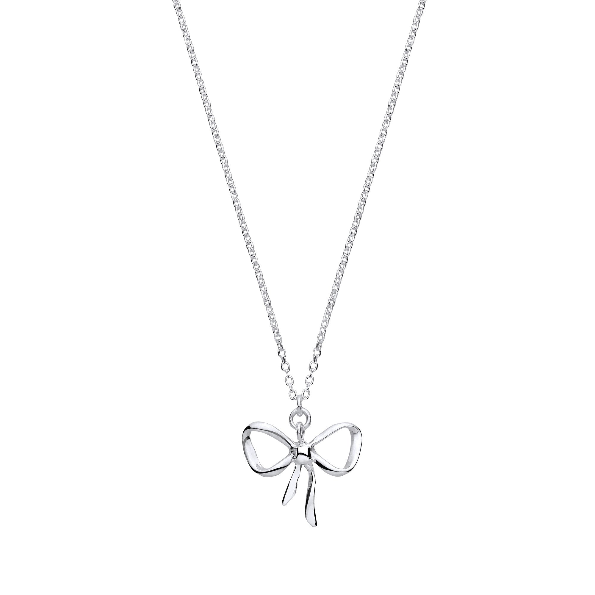 Silver Bow Pendant Chain/Ladies Bracelet - Silver
