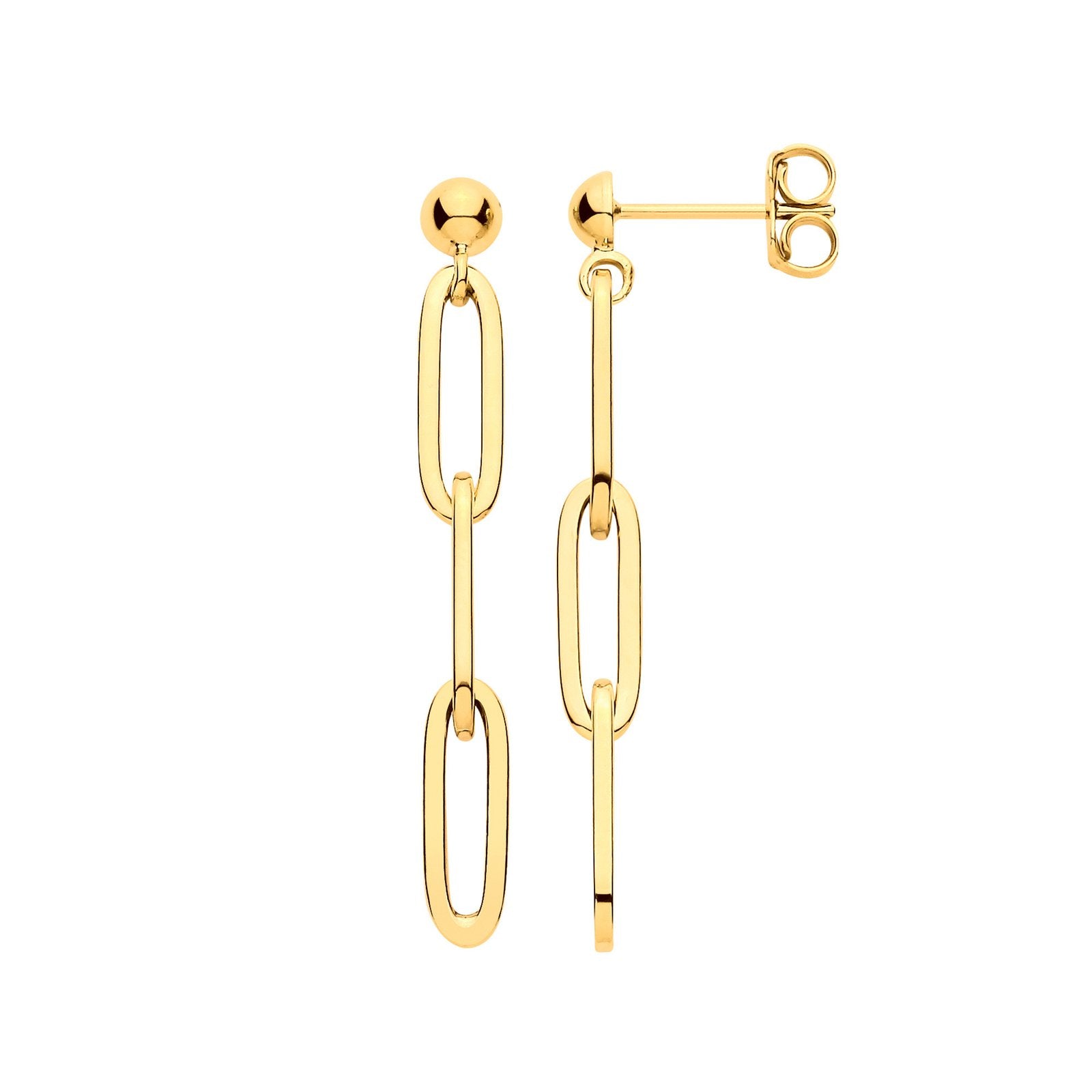 Y/G Paper Clip Plain Drop Earrings