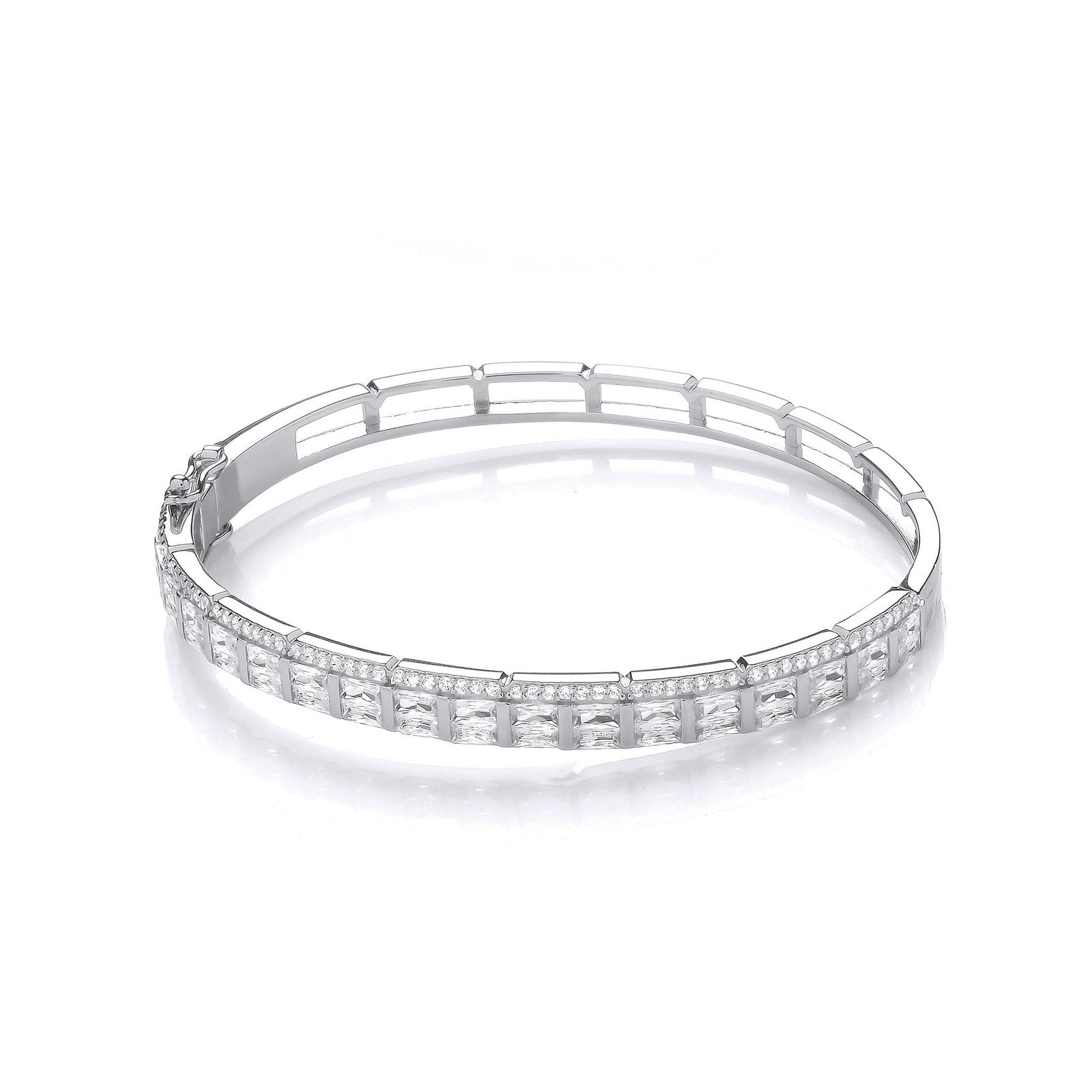 Baguette & Round CZs Ladies J-Jaz Bangle