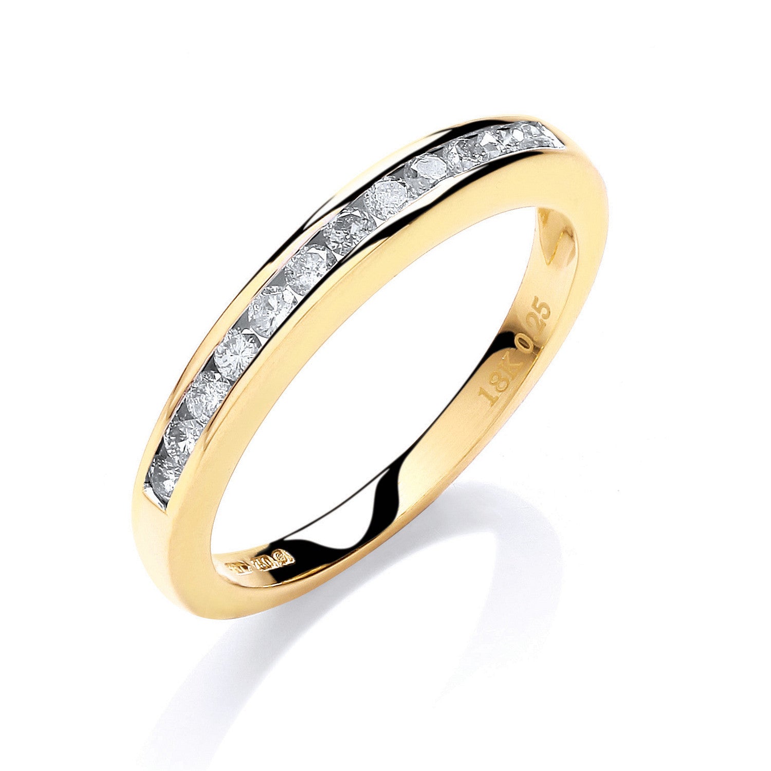 18ct Yellow Gold 0.25ctw Diamond Eternity Ring - 18ct Gold