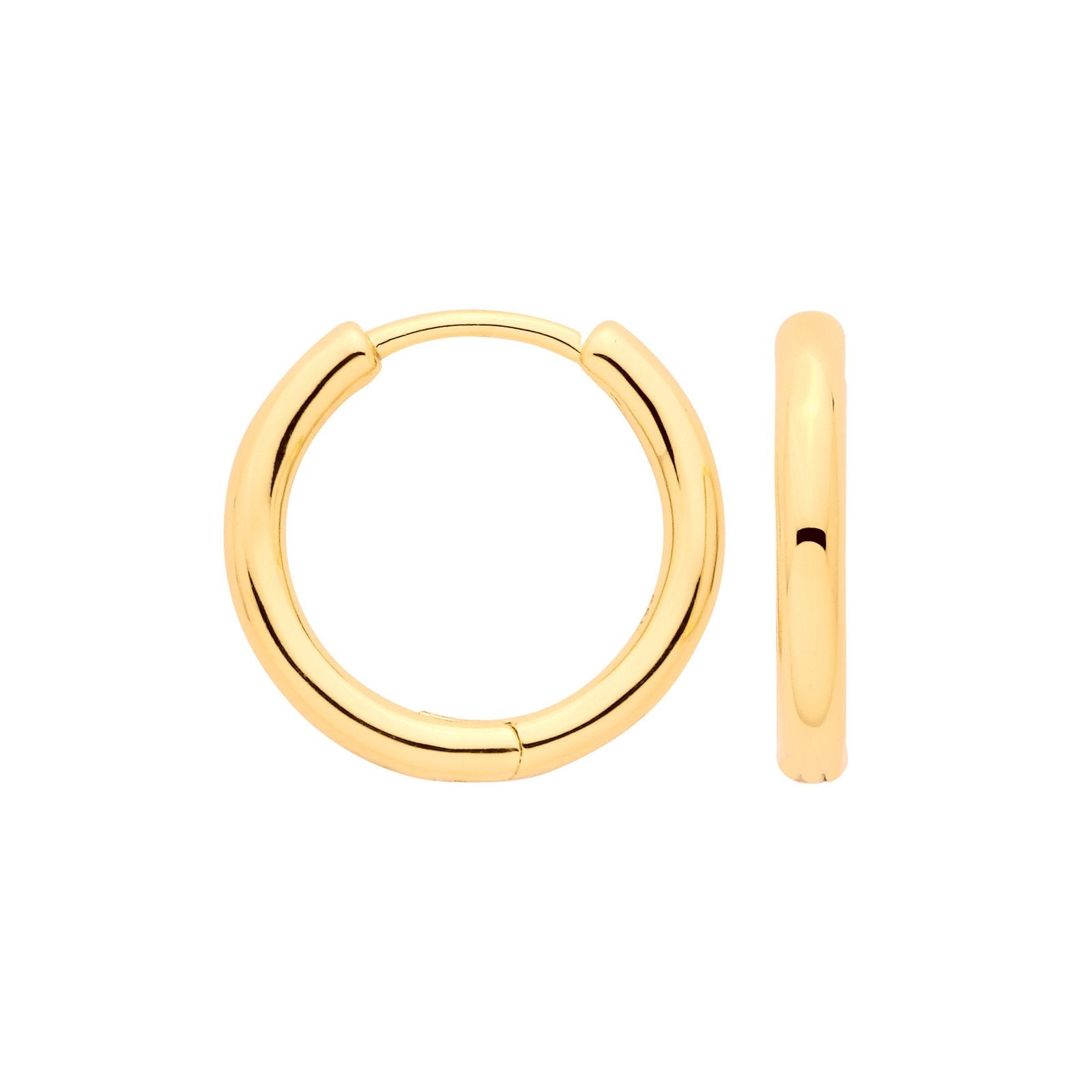Silver 18ct YG Plated Hinged Hoop Earrings