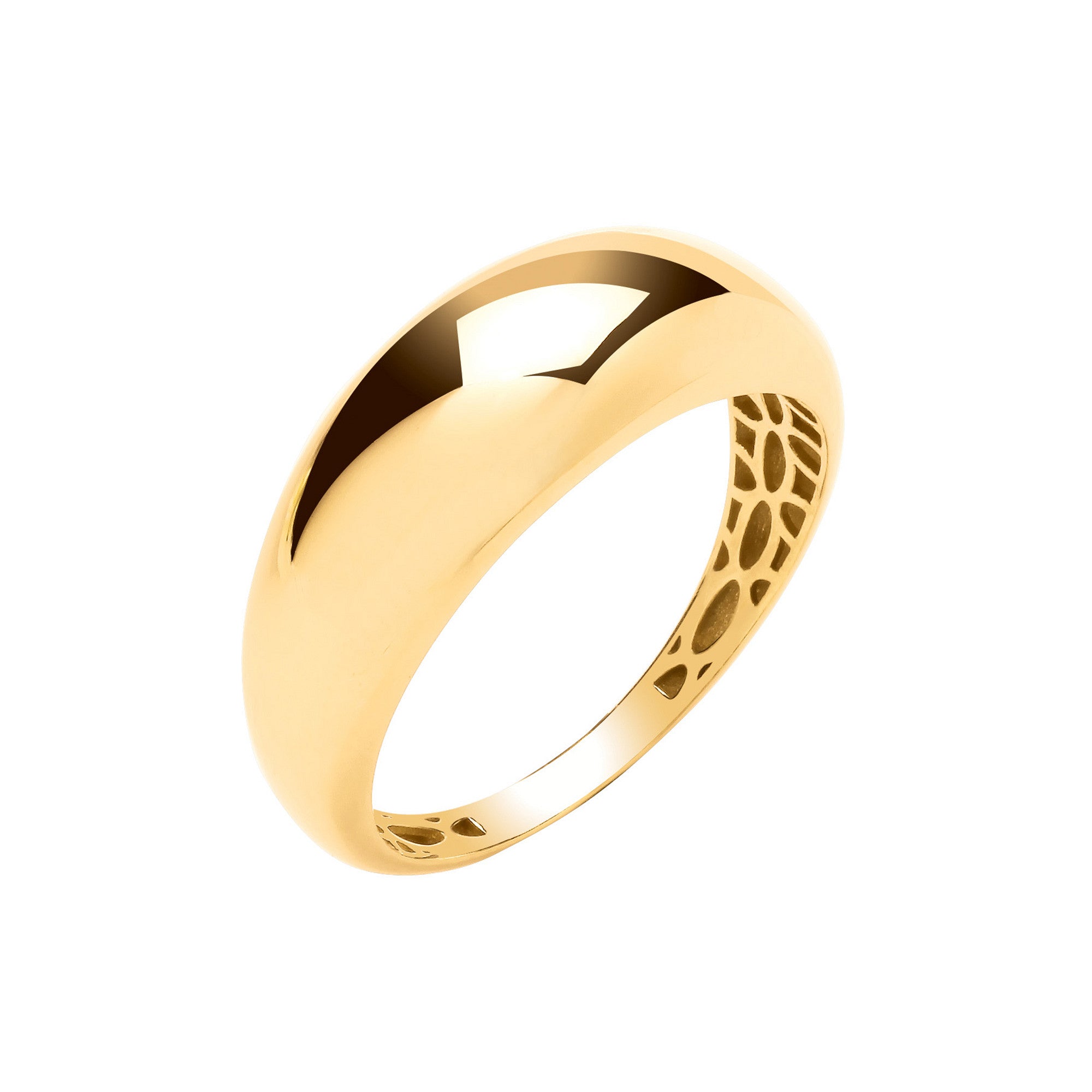 Yellow Gold Plain Dome Ladies Ring - 9ct Gold