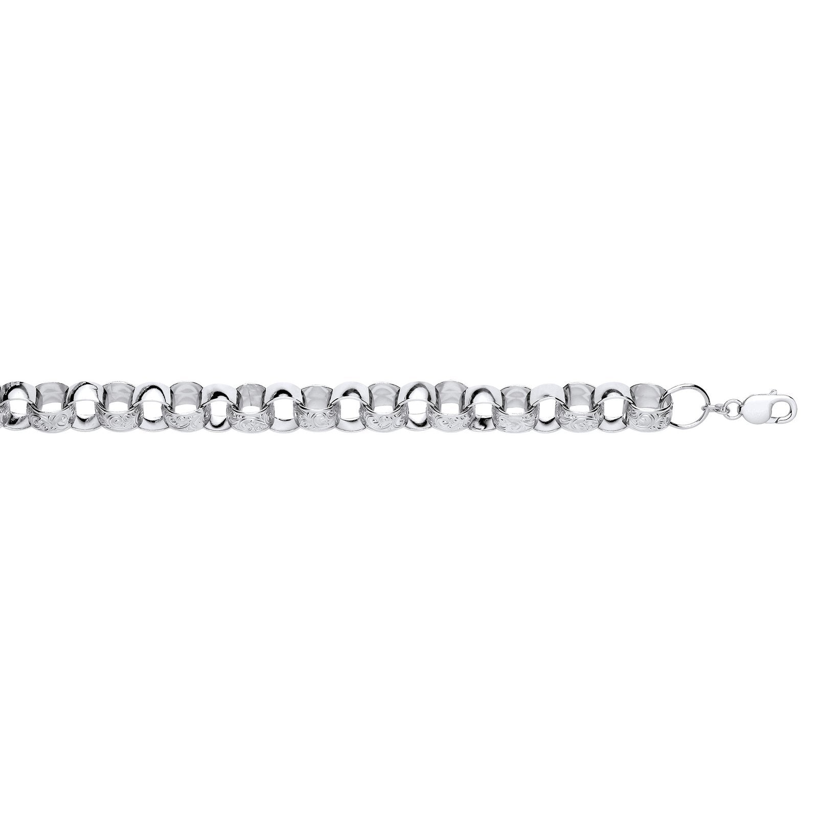 Silver 14.0mm Filigree Belcher Chain