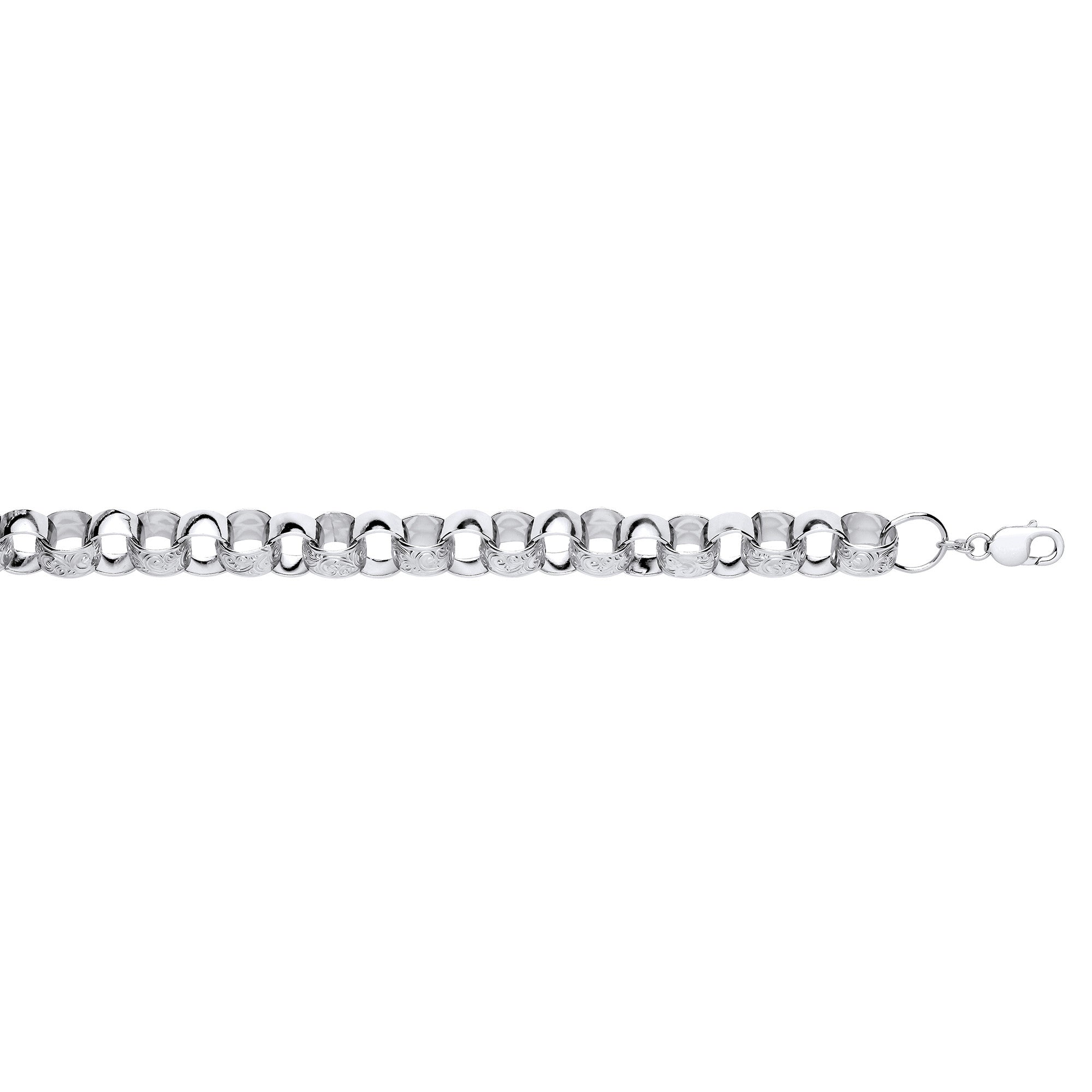Silver 14mm Filigree Belcher Chain - Silver