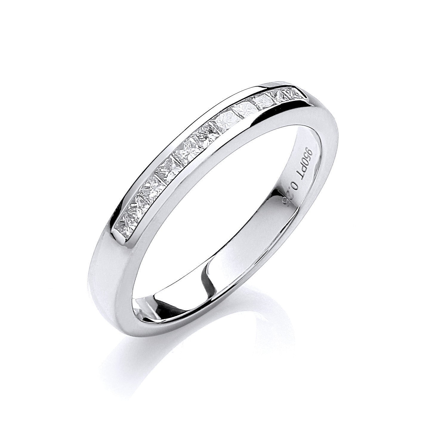 Platinum 0.25ct G/H-Vs Diamond Half Eternity Ring - Platinum