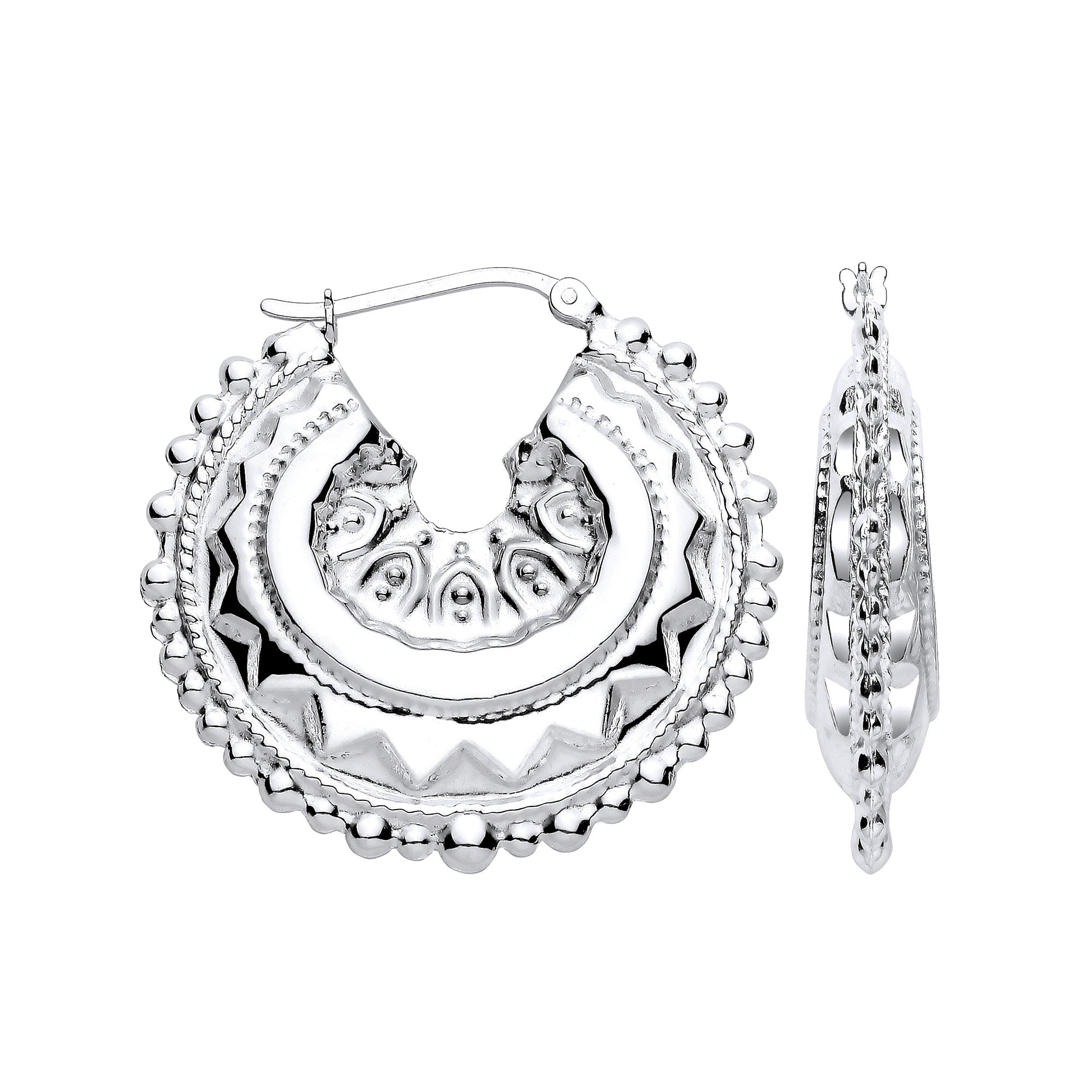Silver Round 35mm Creole - Silver