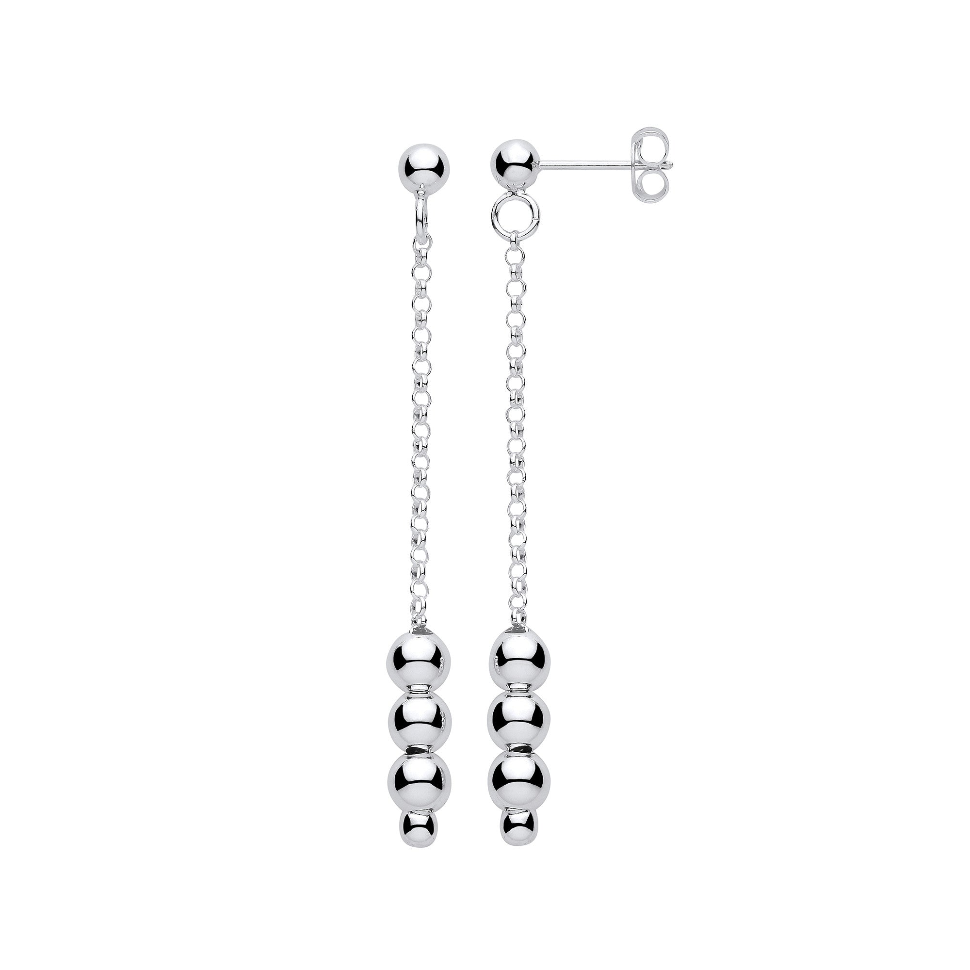 Silver Beads Drop Earrings