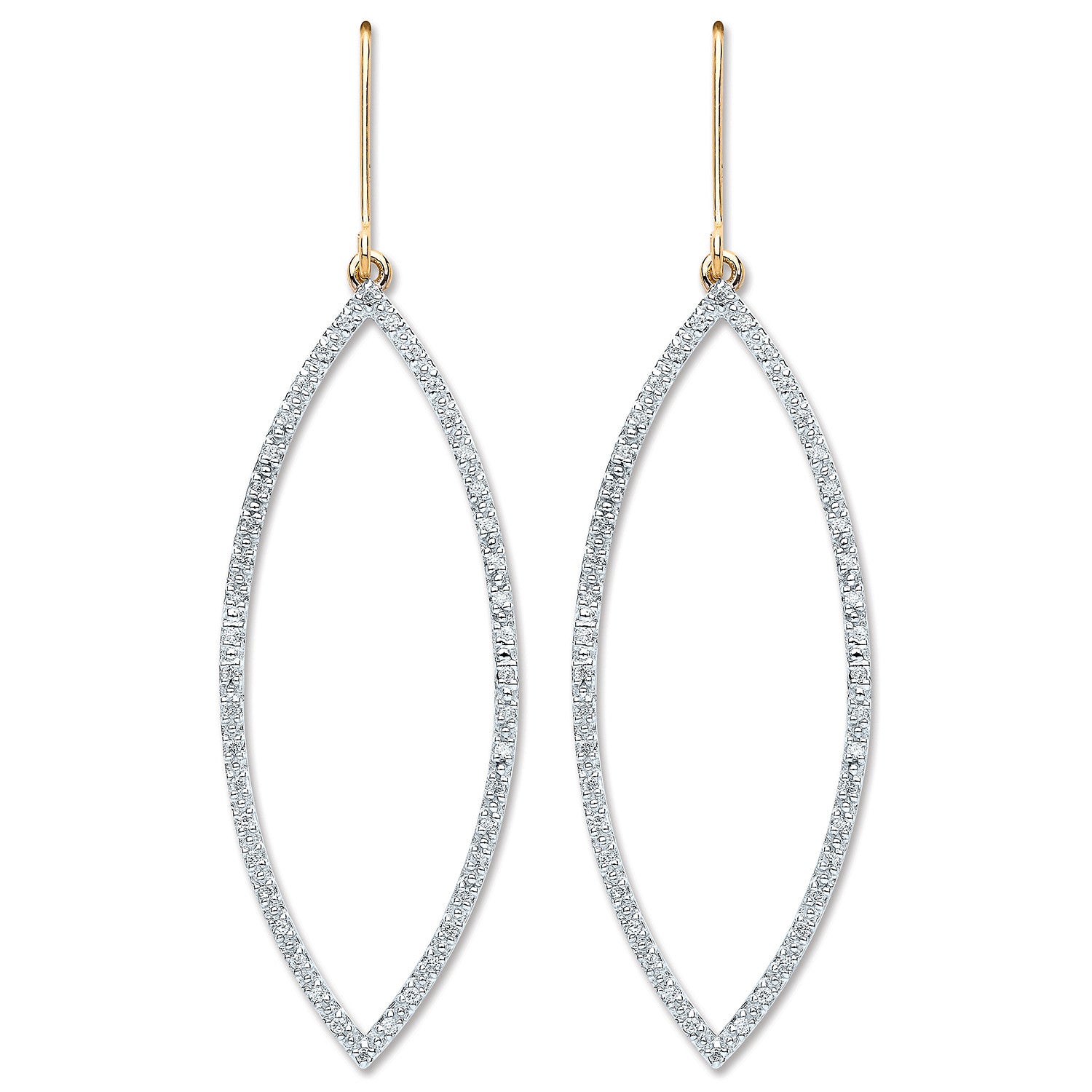 9ct Yellow Gold 0.30ct Dia Drop Earrings - 9ct Gold